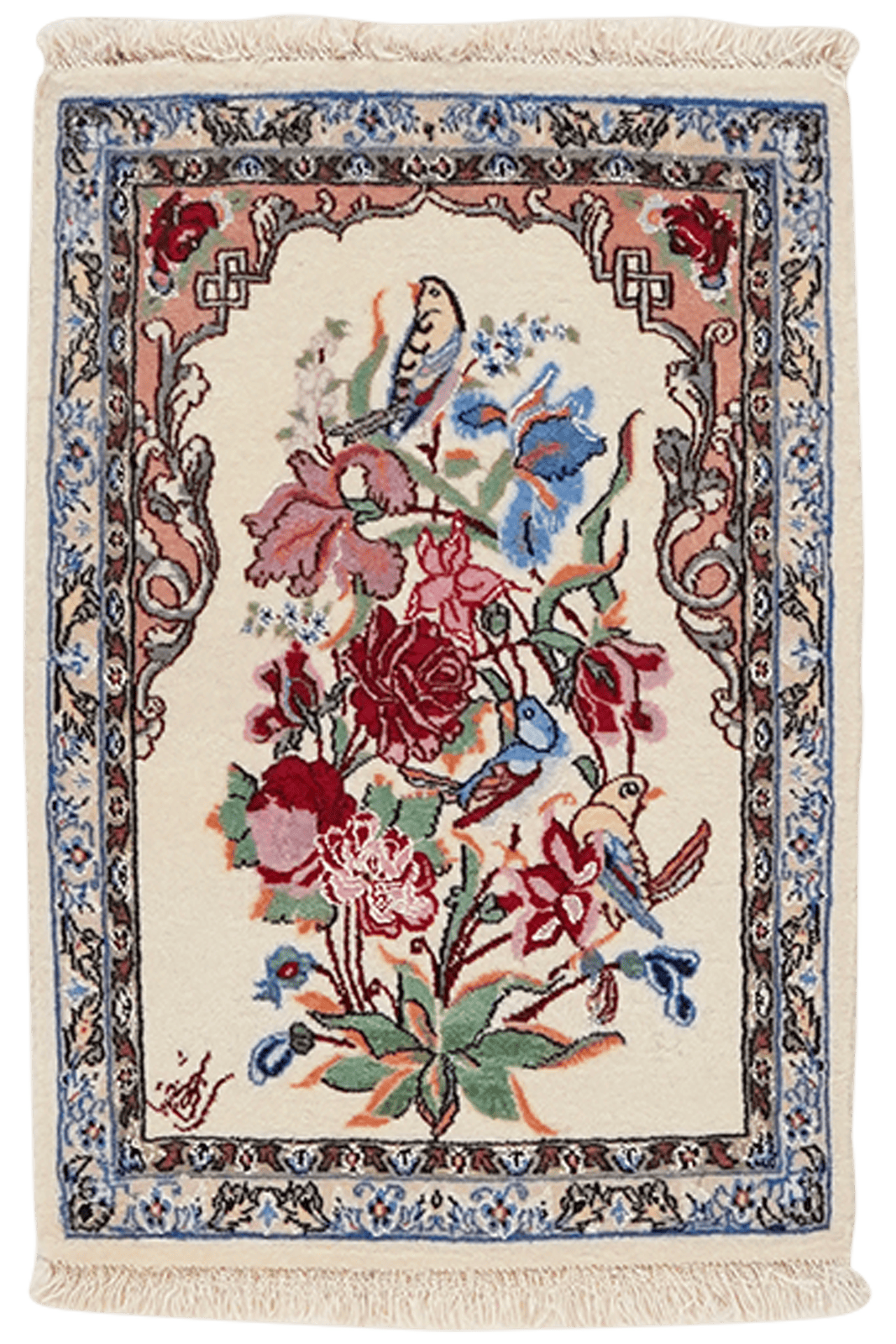 Isfahan — Hand-knotted, 39x55 cm, Beige, 100% Virgin Wool | Main view