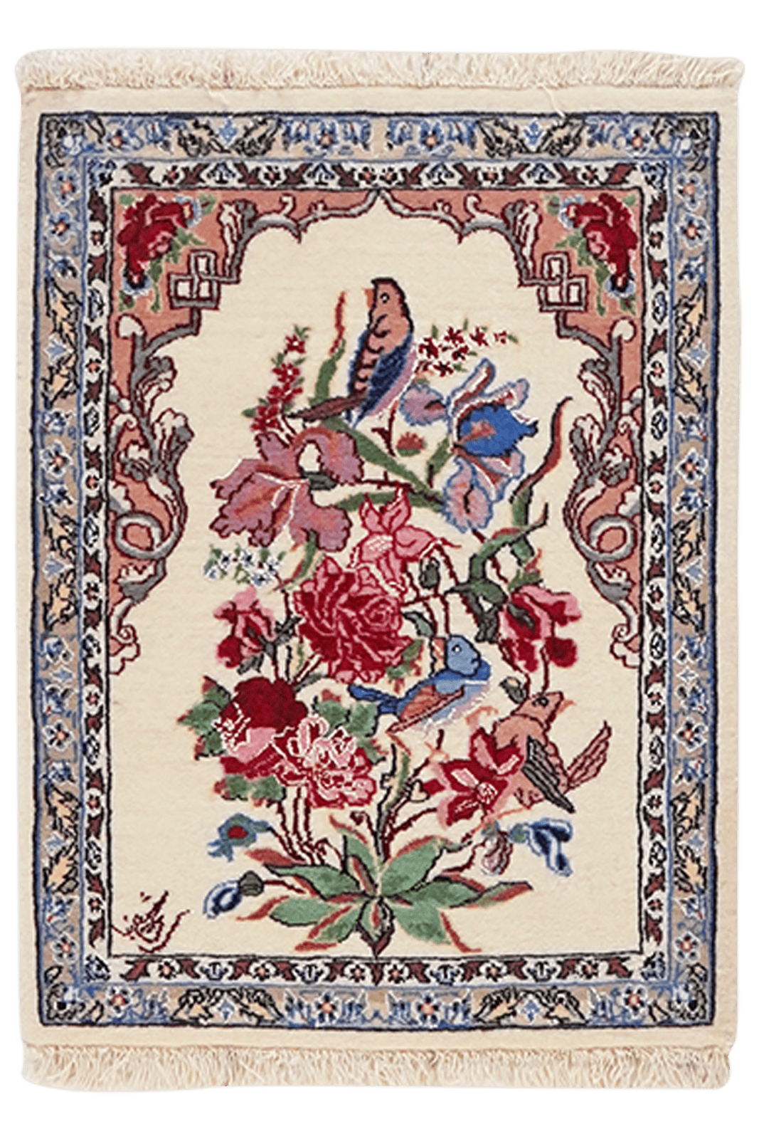 Isfahan — Hand-knotted, 39x53 cm, Beige, 100% Virgin Wool | Main view