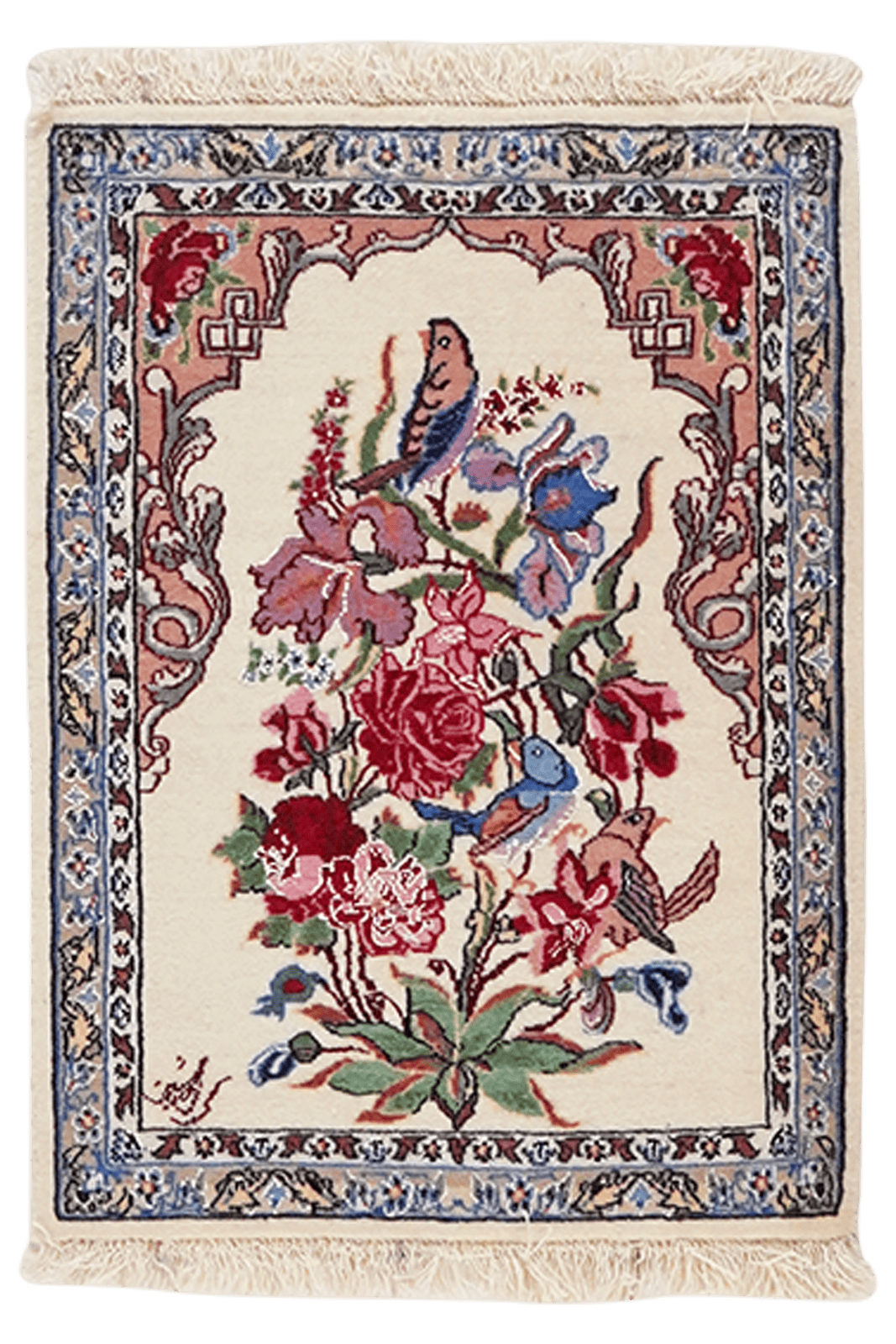 Isfahan — Hand-knotted, 38x51 cm, Beige, 100% Virgin Wool | Main view