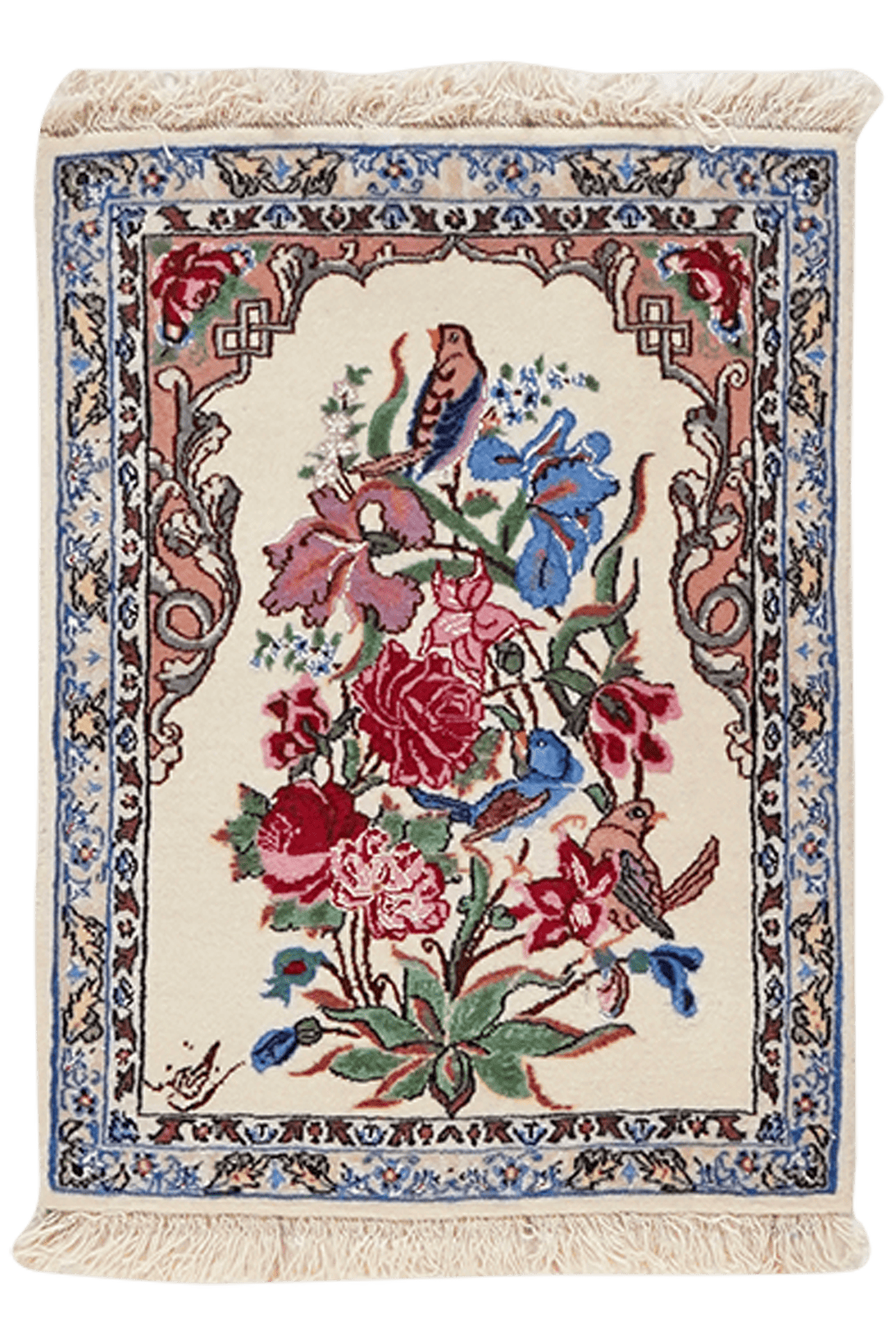 Isfahan — Hand-knotted, 39x51 cm, Beige, 100% Virgin Wool | Main view