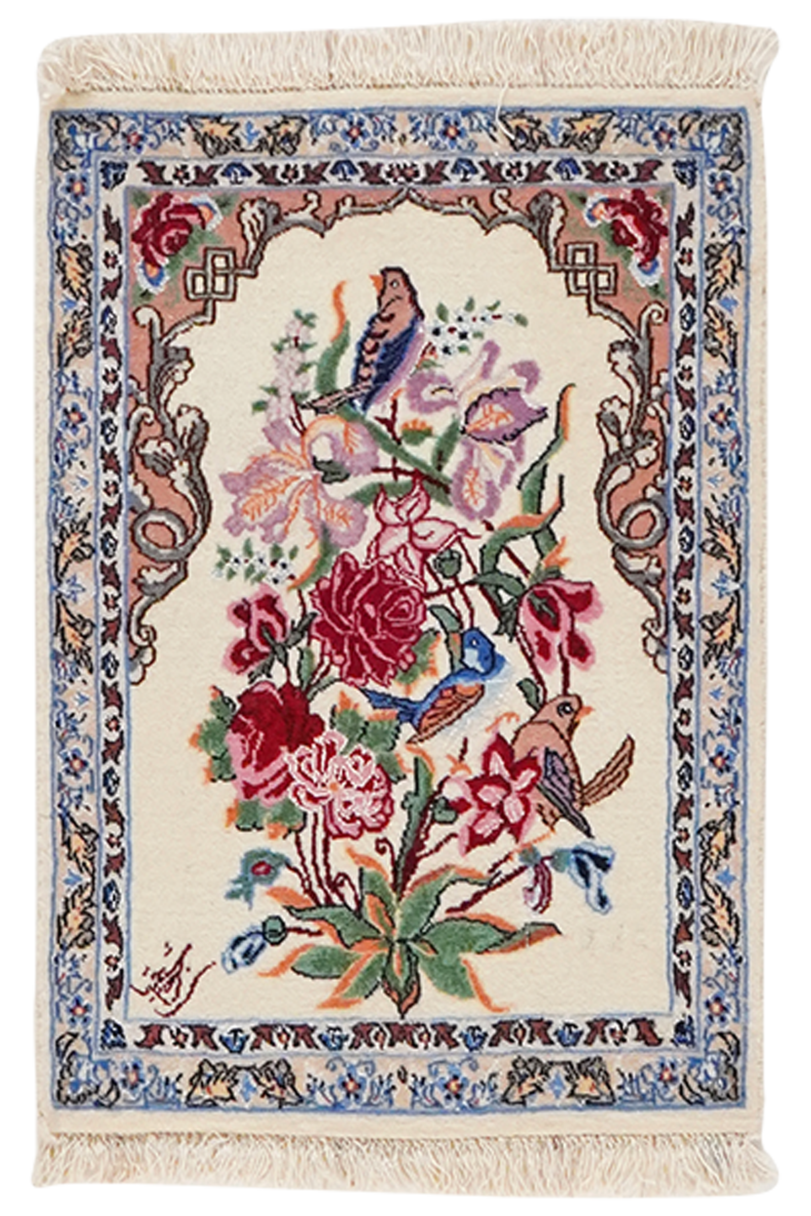 Isfahan — Handgefertigt, 55x38 cm, Beige, 100% Virgin Wool | Main view