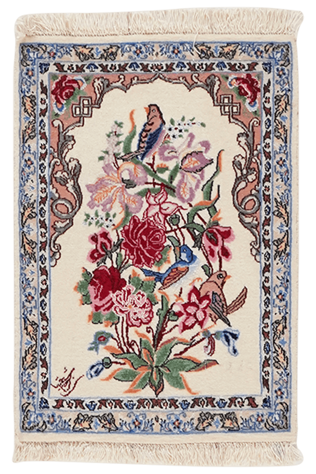 Isfahan — Hand-knotted, 38x55 cm, Beige, 100% Virgin Wool | Main view