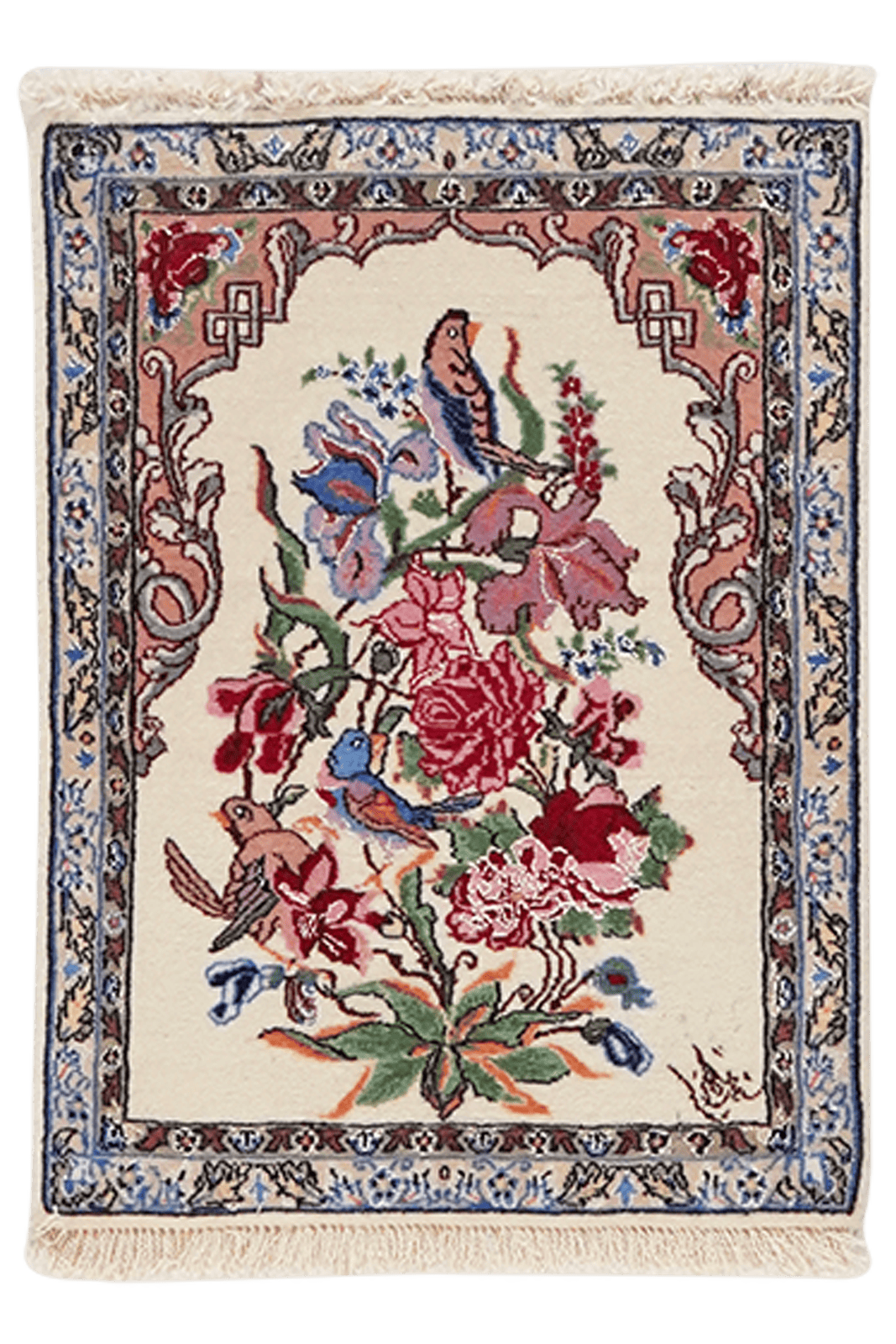 Isfahan — Hand-knotted, 38x50 cm, Beige, 100% Virgin Wool | Main view