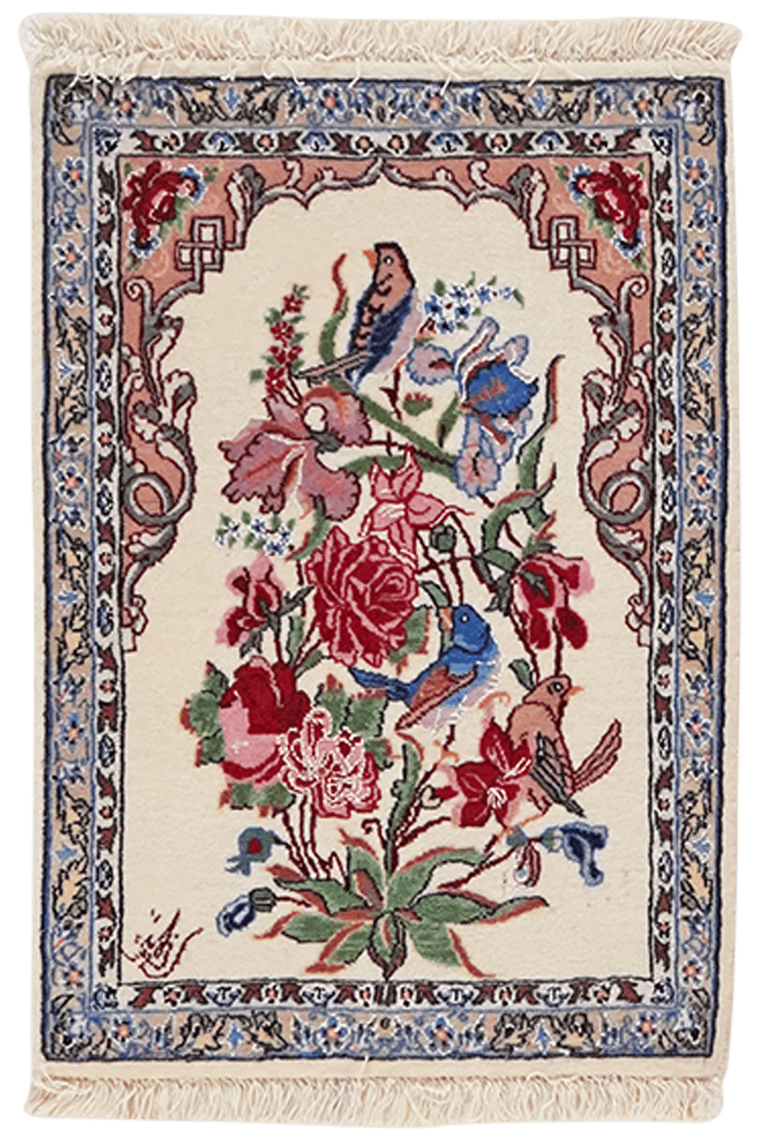 Isfahan — Hand-knotted, 38x53 cm, Beige, 100% Virgin Wool | Main view