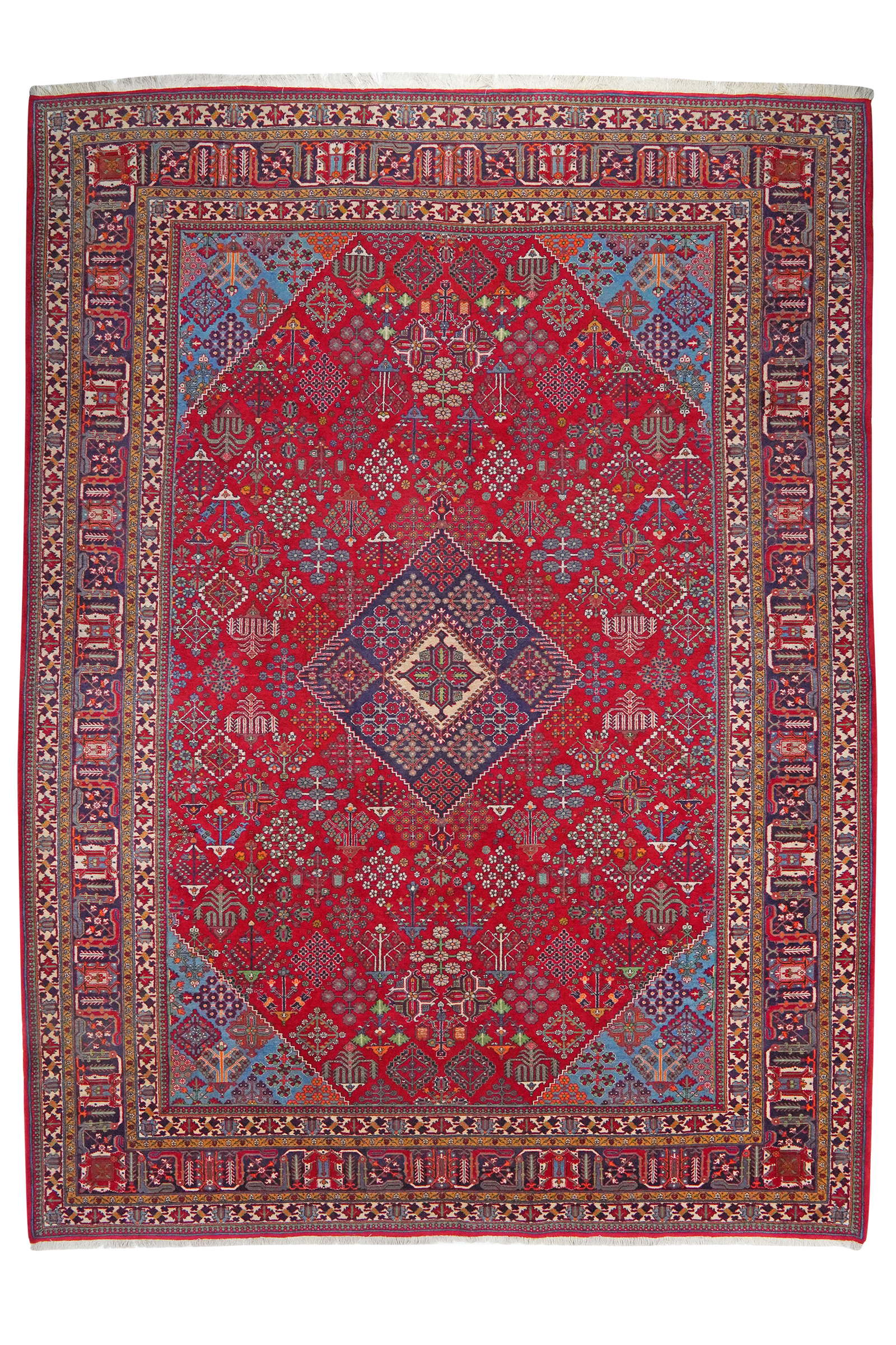 Khosrowabad — Handgefertigt, 368x274 cm, Blau, 100% Virgin Wool | Main view