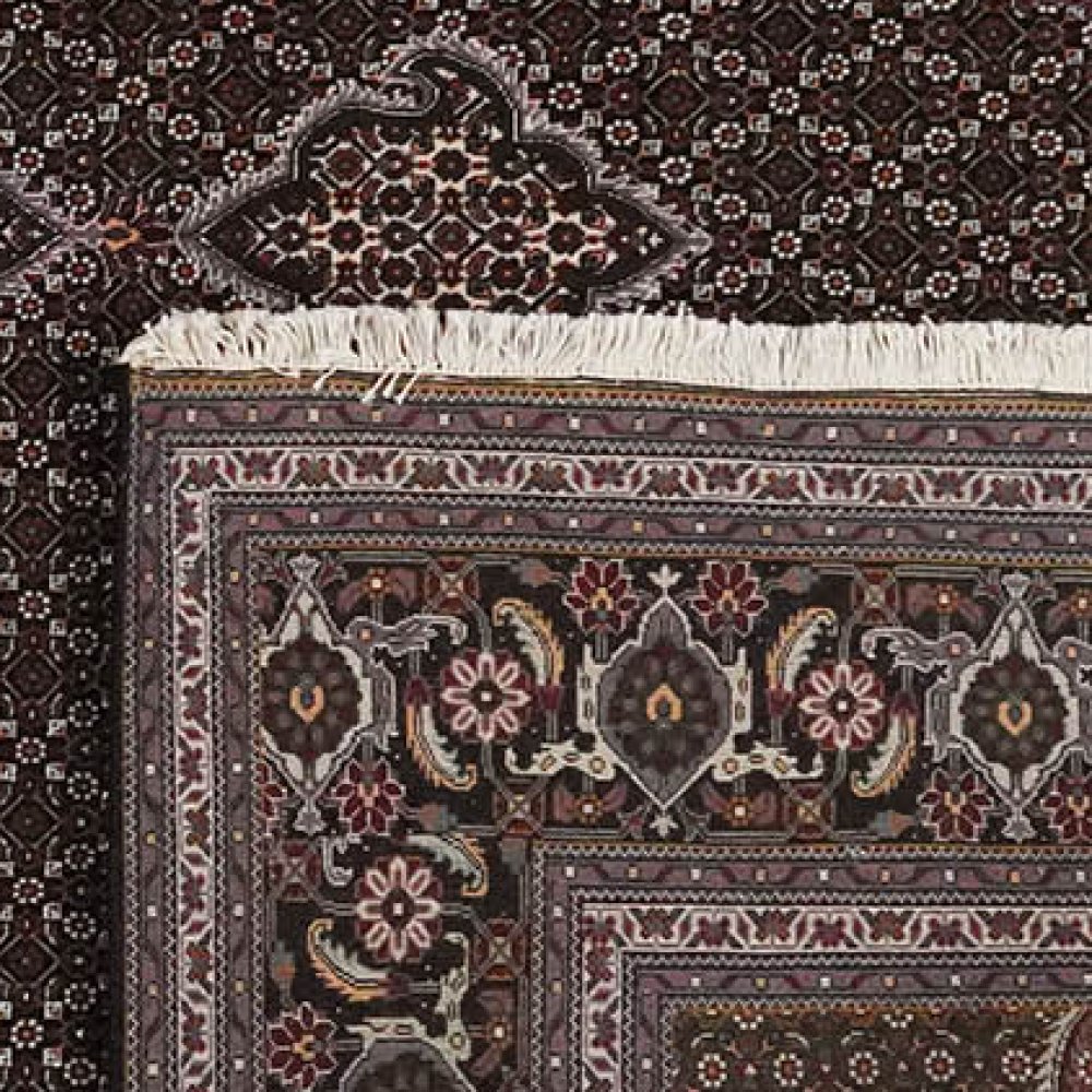Tabriz 40 Raj — Hand-knotted, 250x359 cm, Black, 100% Virgin Wool | View 6