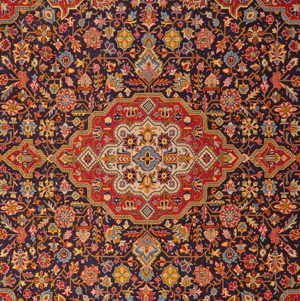 Kashan — Hand-knotted, 298x393 cm, Blue, 100% Virgin Wool | View 4