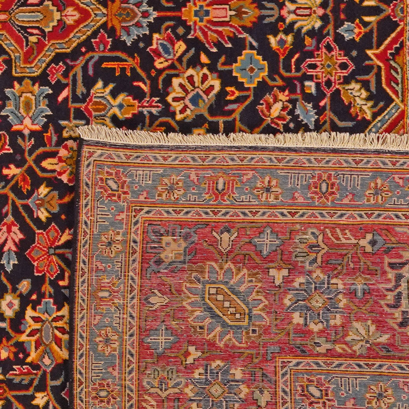 Kashan — Hand-knotted, 298x393 cm, Blue, 100% Virgin Wool | View 6