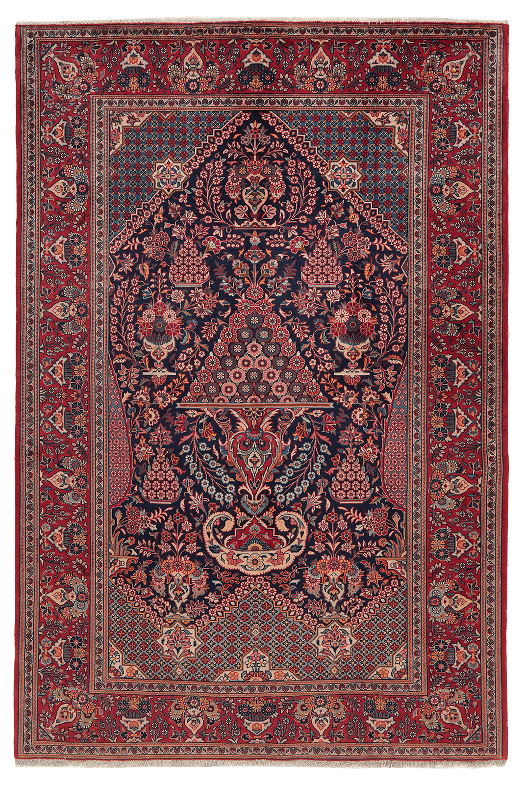 Kashan — Hand-knotted, 137x205 cm, Blue, 100% Virgin Wool | Main view