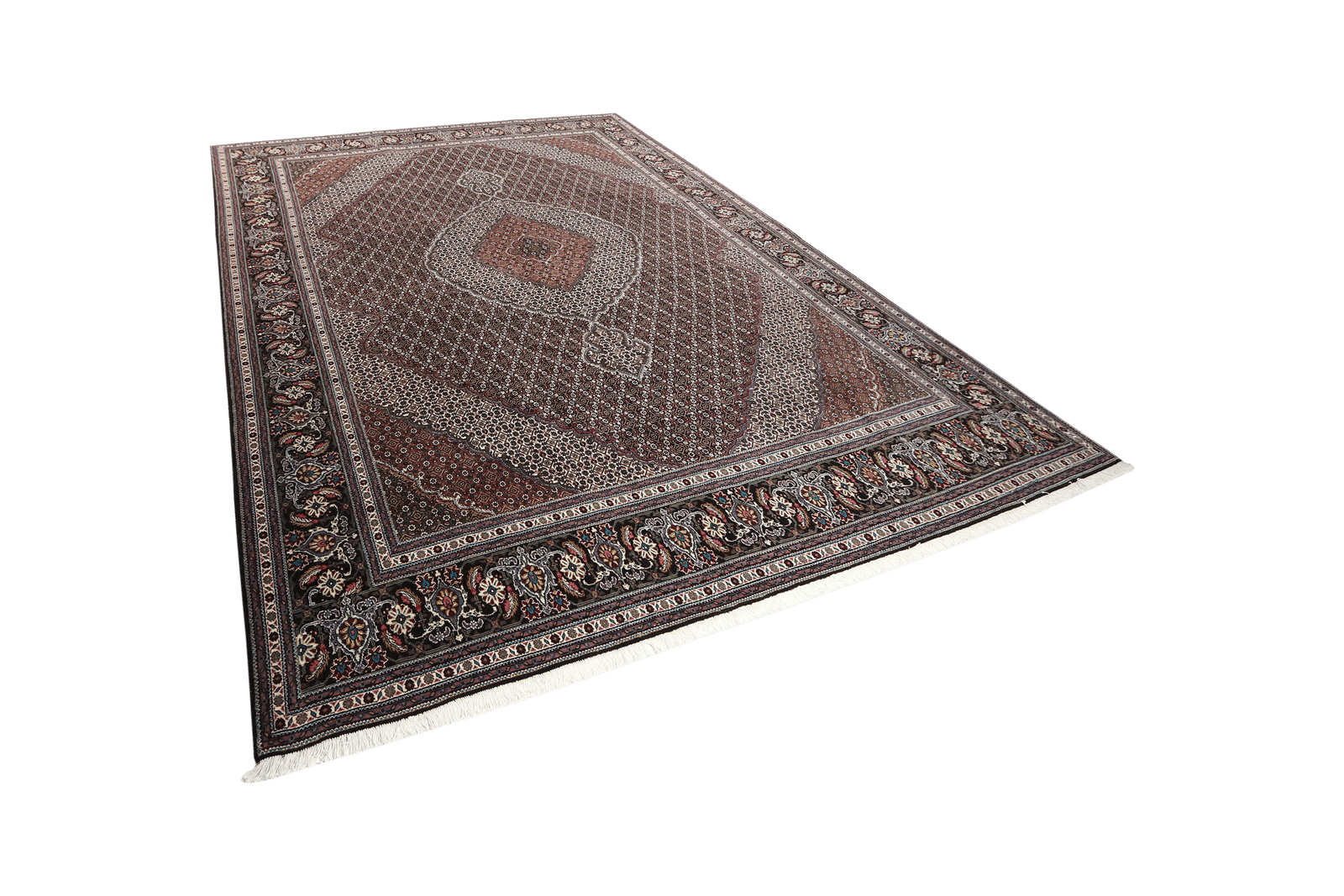 Tabriz 40 Raj — Hand-knotted, 257x361 cm, Black, 100% Virgin Wool | View 5