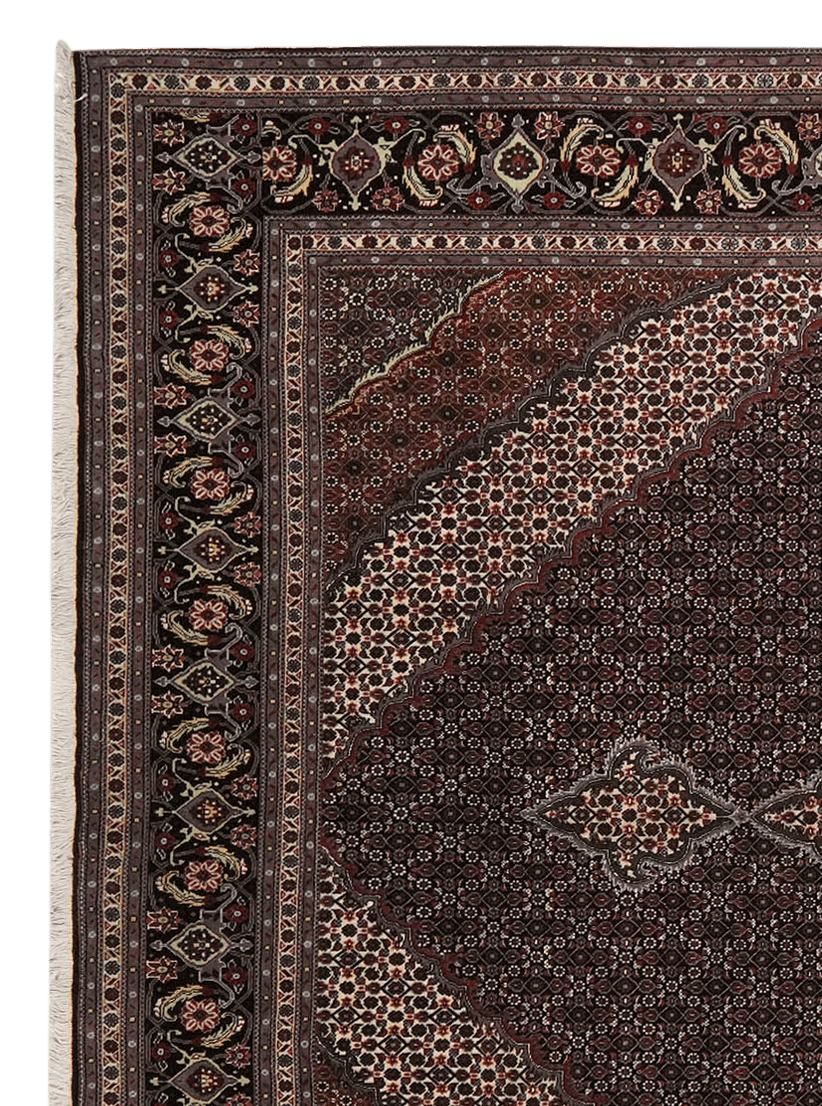 Tabriz 40 Raj — Hand-knotted, 261x355 cm, Black, 100% Virgin Wool | View 3