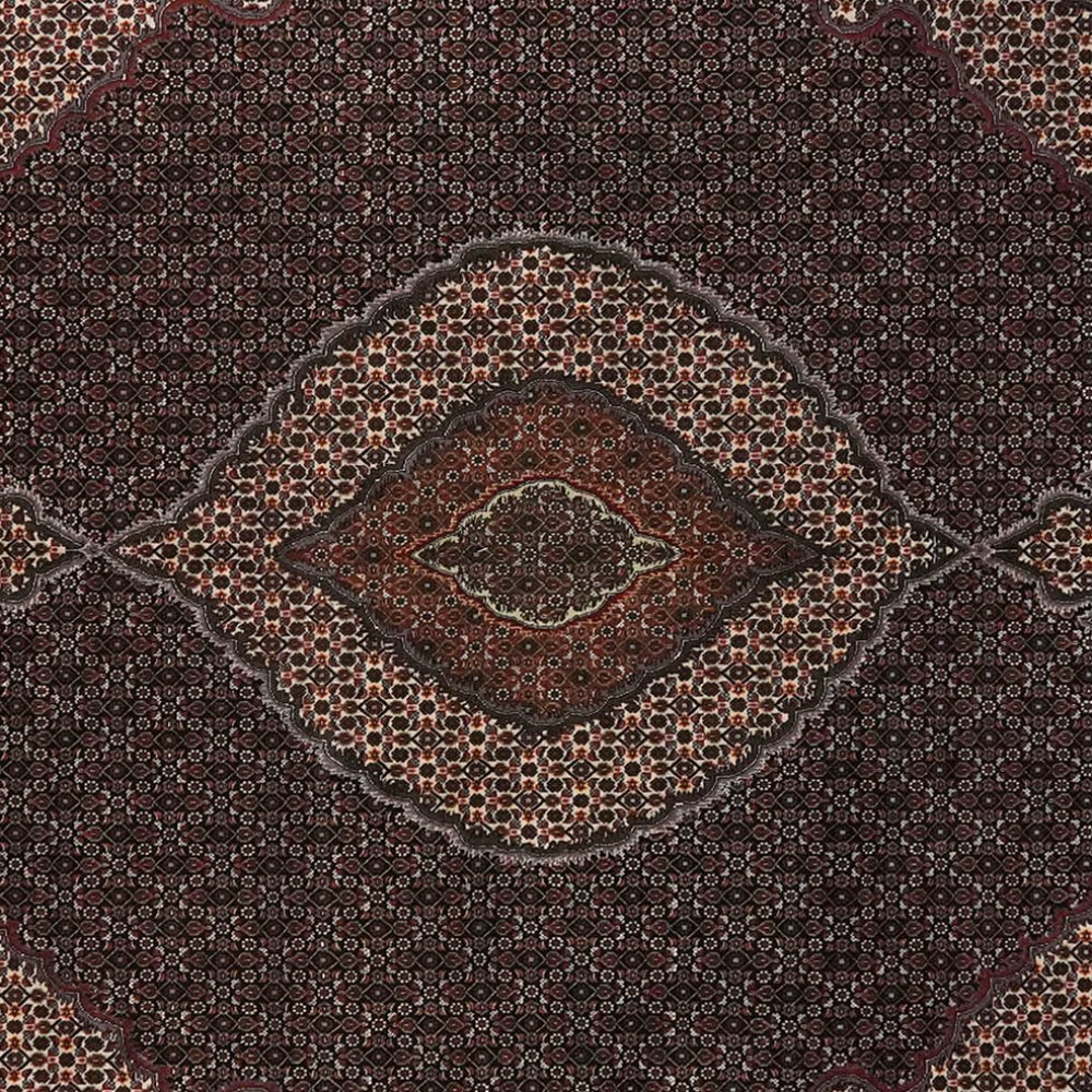 Tabriz 40 Raj — Hand-knotted, 261x355 cm, Black, 100% Virgin Wool | View 4