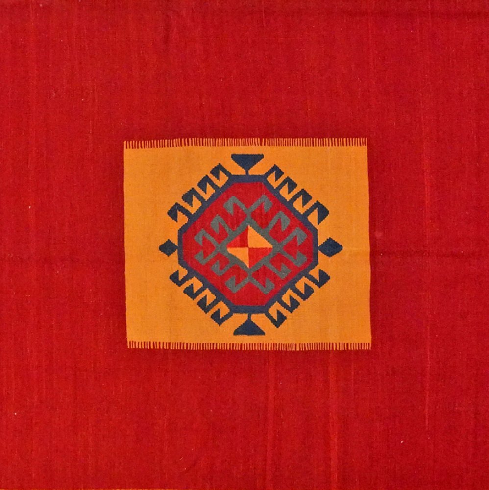 Kelim Gashgai — Handmade, 326x398 cm, Red, 100% Virgin Wool | View 4