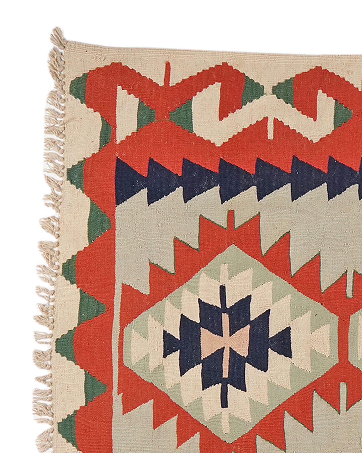 Kelim — Handgefertigt, 157x114 cm, Beige, 100% Virgin Wool | View 4