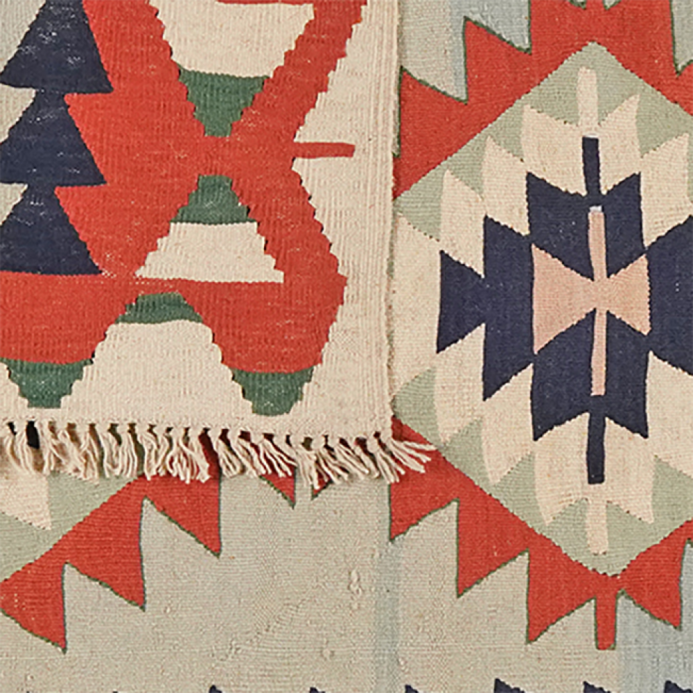 Kelim — Handgefertigt, 157x114 cm, Beige, 100% Virgin Wool | View 7