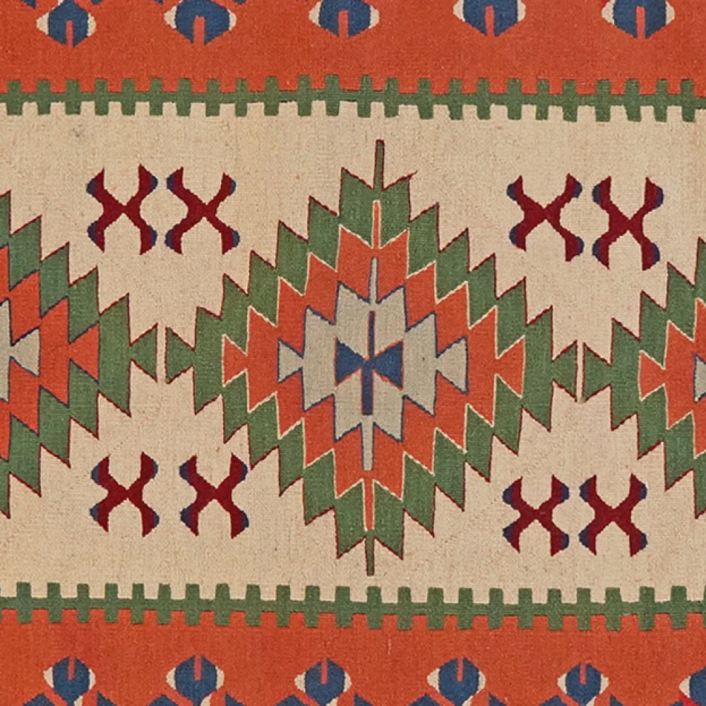 Kelim — Handmade, 113x164 cm, Beige, 100% Virgin Wool | View 4