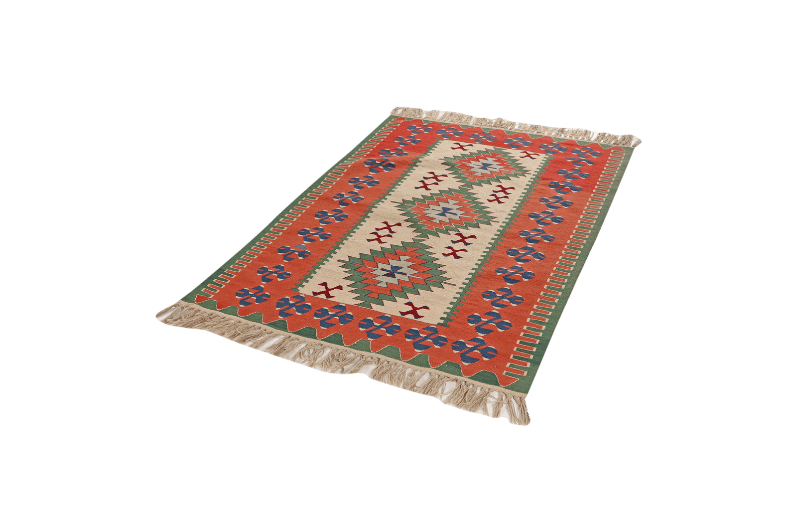 Kelim — Handmade, 113x164 cm, Beige, 100% Virgin Wool | View 5