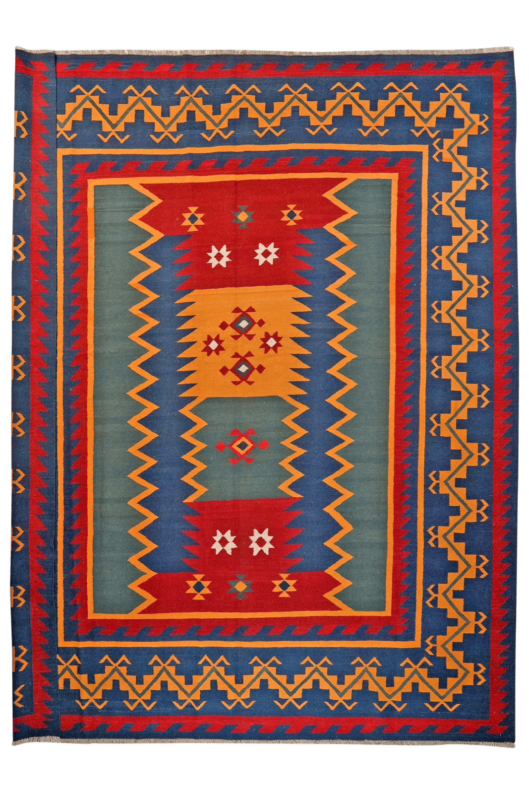 Kelim Gashgai — Handmade, 325x399 cm, Multicolor, 100% Virgin Wool | Main view