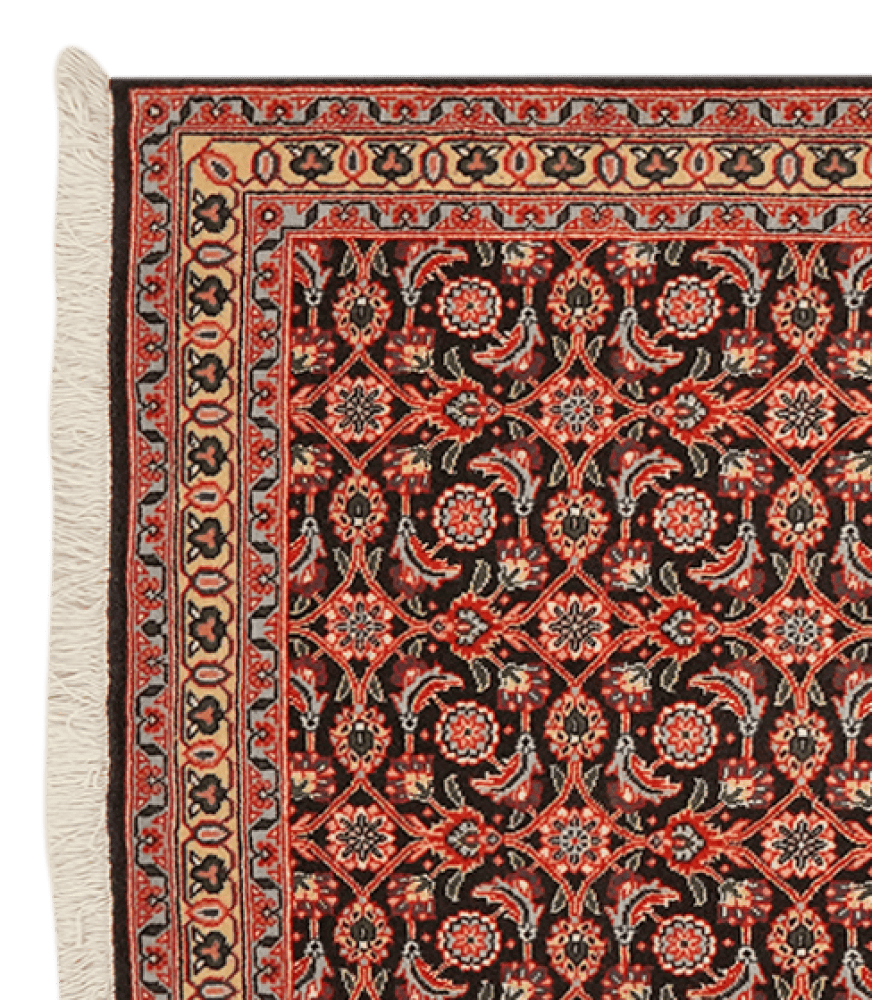 Tabriz 50 Raj — Hand-knotted, 66x198 cm, Blue, 100% Virgin Wool | View 3