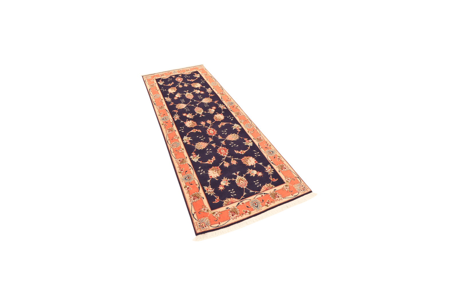 Tabriz 50 Raj — Hand-knotted, 76x200 cm, Blue, 95% Schurwolle, 5% Seide | View 5