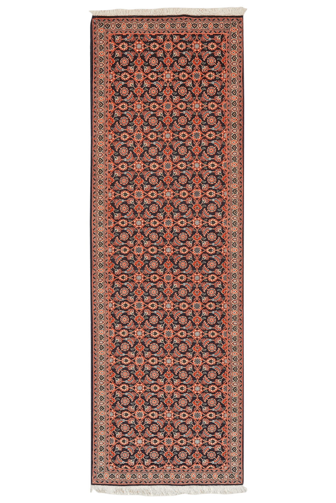 Tabriz 50 Raj — Hand-knotted, 66x200 cm, Blue, 100% Virgin Wool | Main view