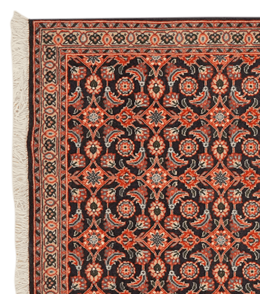 Tabriz 50 Raj — Hand-knotted, 66x200 cm, Blue, 100% Virgin Wool | View 3