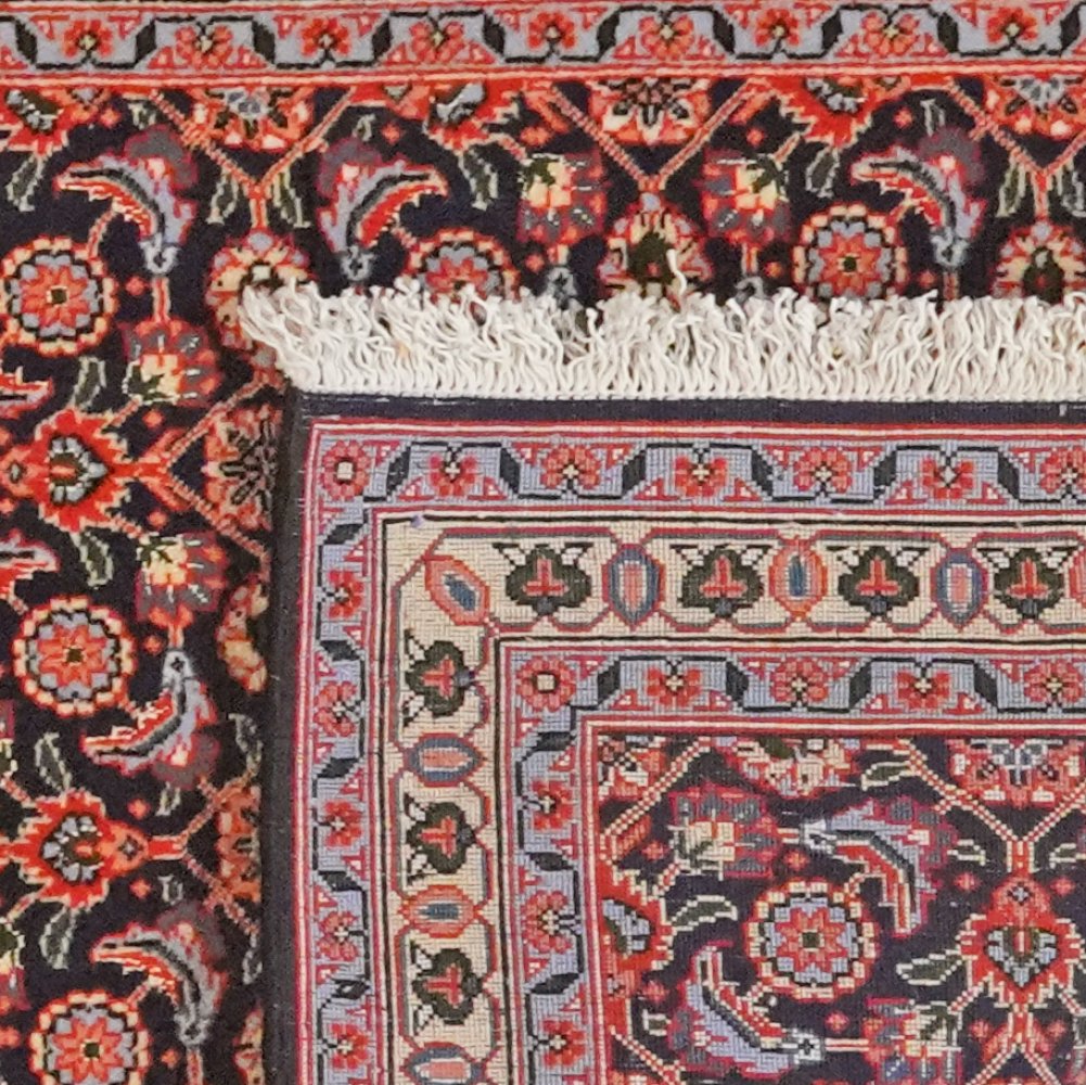Tabriz 50 Raj — Hand-knotted, 69x200 cm, Black, 100% Virgin Wool | View 6