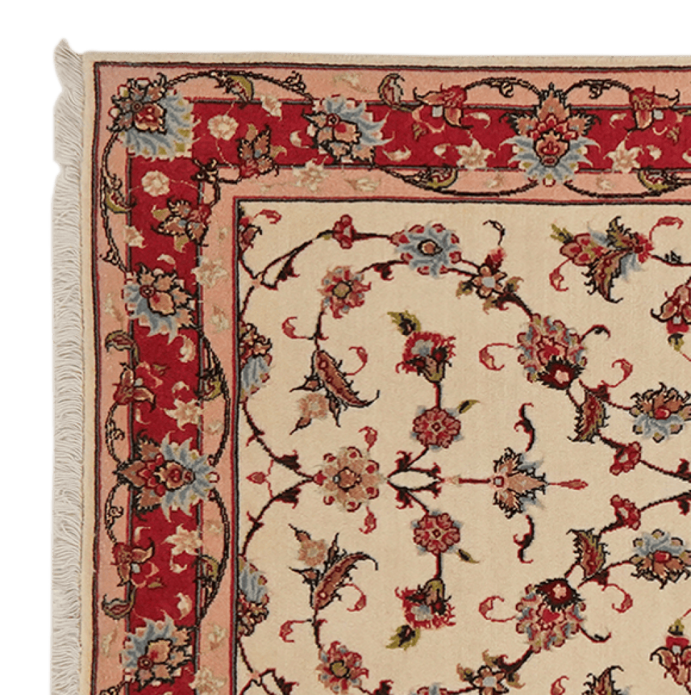 Tabriz 50 Raj — Hand-knotted, 77x207 cm, Beige, 100% Virgin Wool | View 3