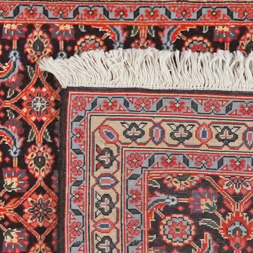 Tabriz 50 Raj — Hand-knotted, 65x199 cm, Black, 100% Virgin Wool | View 6