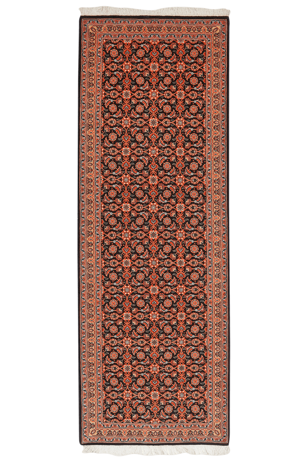 Tabriz 50 Raj — Hand-knotted, 70x196 cm, Orange, 100% Virgin Wool | Main view