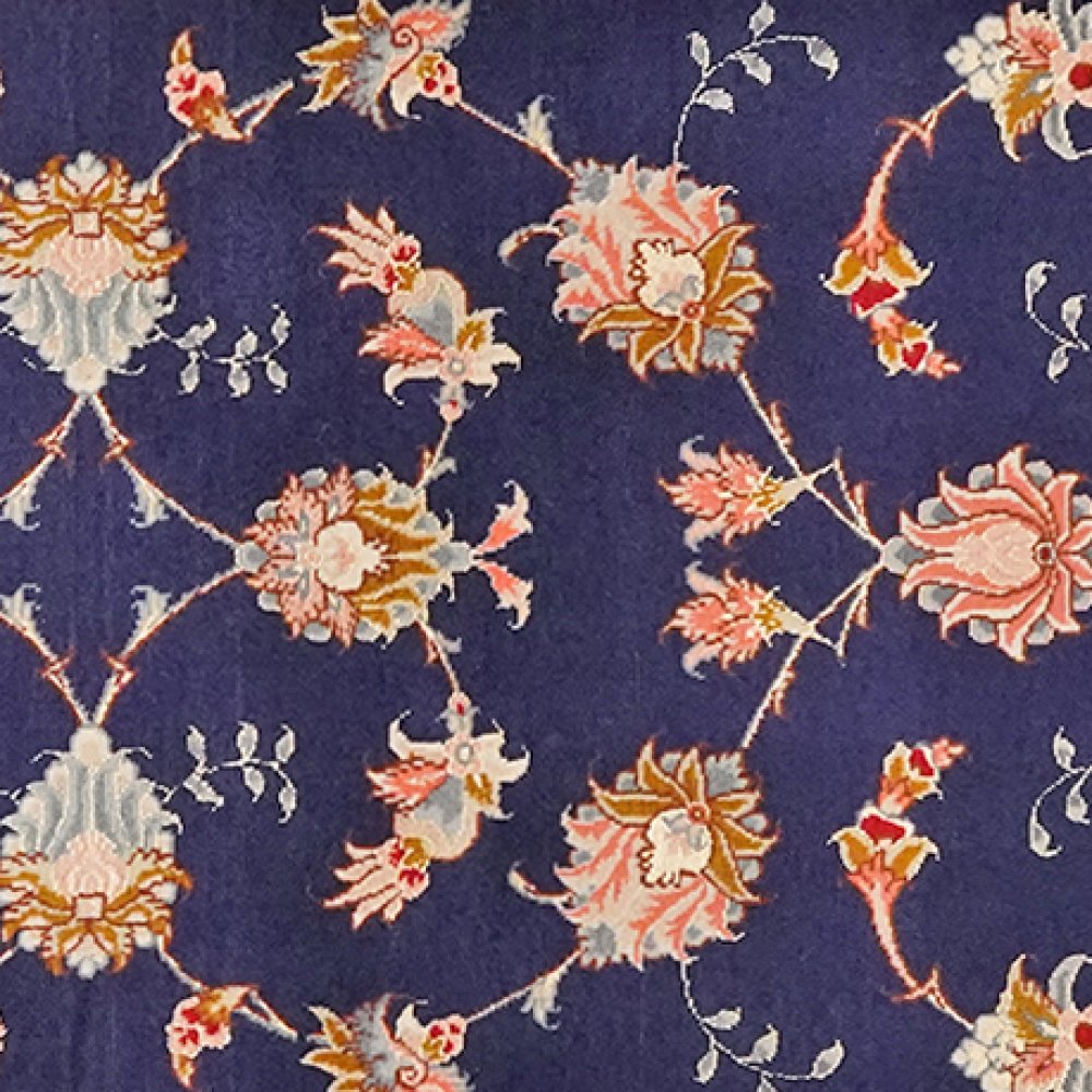 Tabriz 50 Raj — Hand-knotted, 79x201 cm, Blue, 100% Virgin Wool | View 4