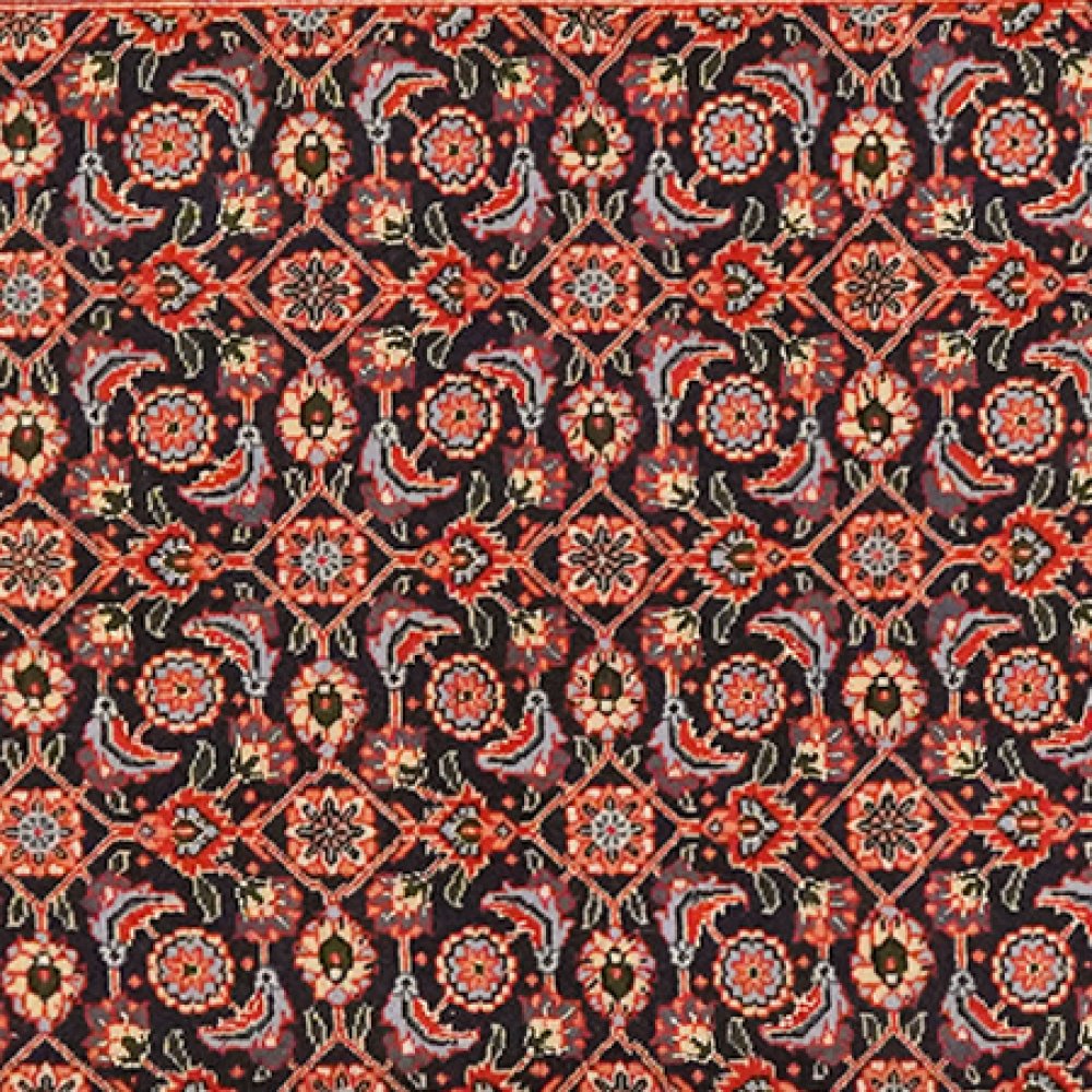 Tabriz 50 Raj — Hand-knotted, 69x205 cm, Black, 100% Virgin Wool | View 4