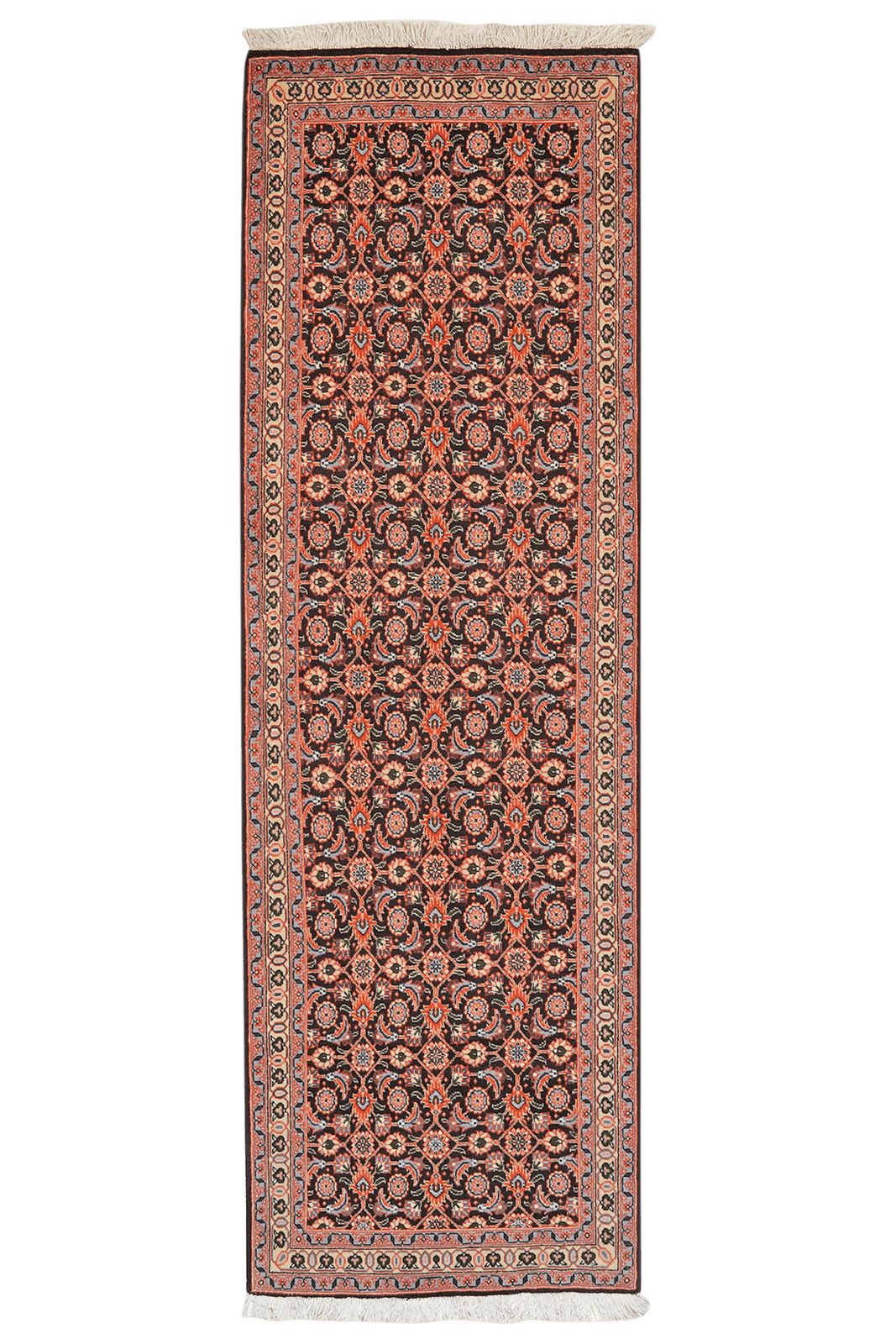 Tabriz 50 Raj — Hand-knotted, 65x200 cm, Blue, 100% Virgin Wool | Main view