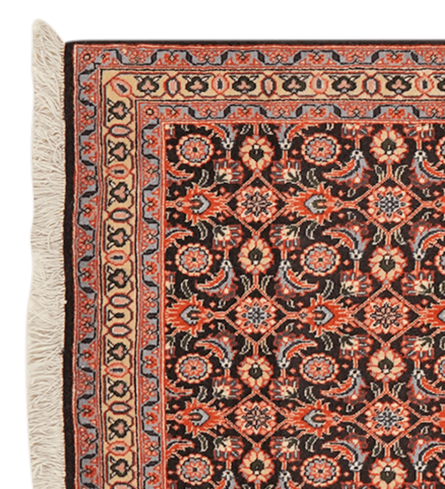 Tabriz 50 Raj — Hand-knotted, 65x200 cm, Blue, 100% Virgin Wool | View 3
