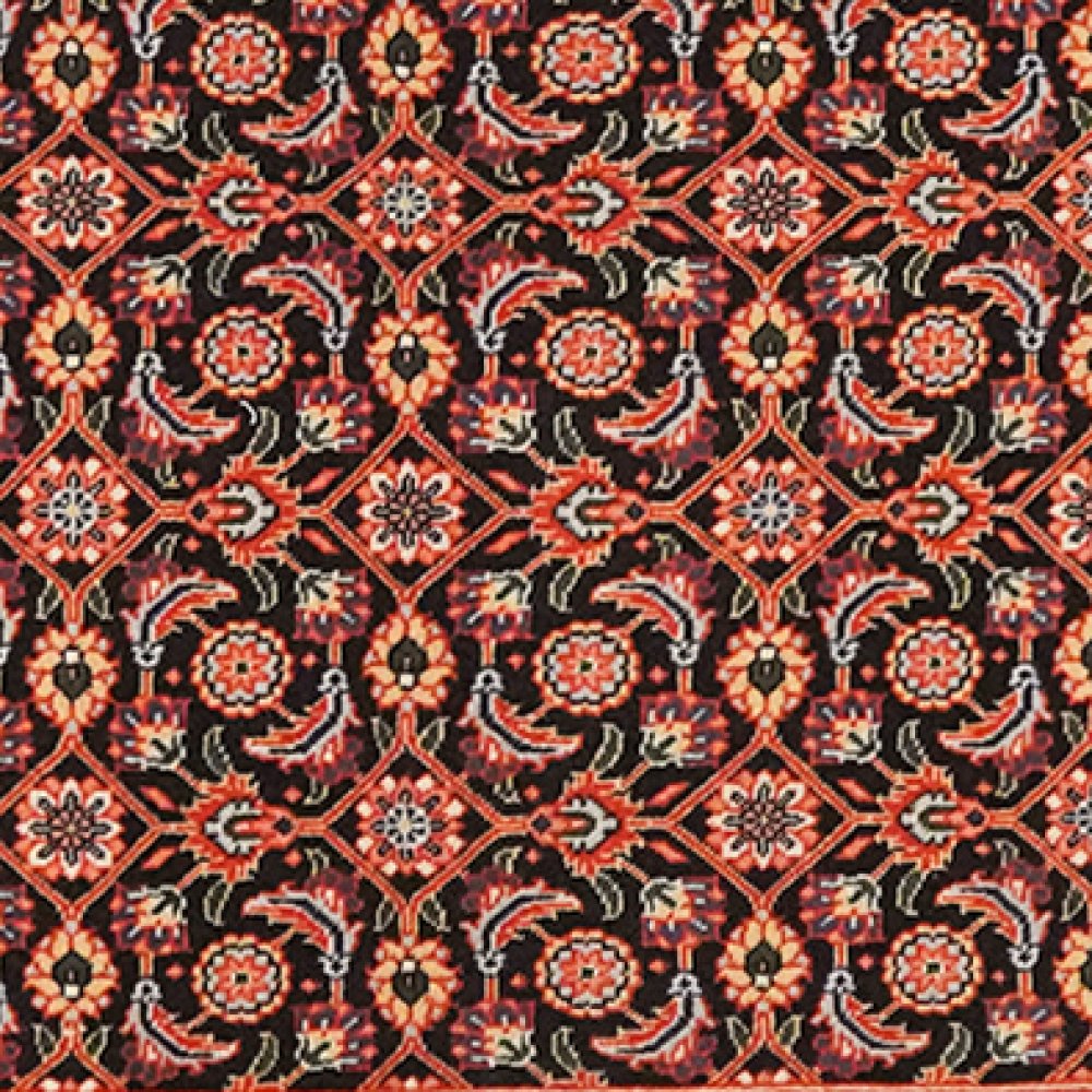 Tabriz 50 Raj — Hand-knotted, 64x200 cm, Black, 100% Virgin Wool | View 4