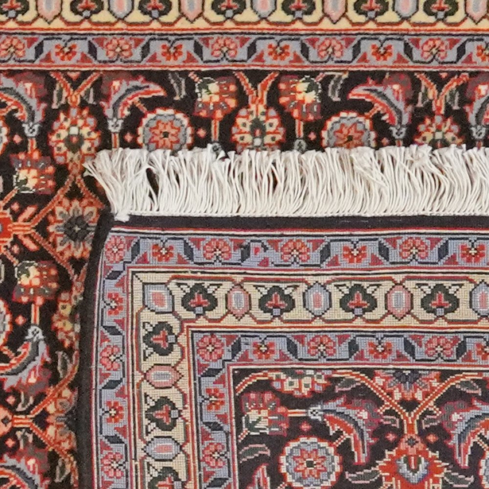 Tabriz 50 Raj — Hand-knotted, 65x202 cm, Black, 100% Virgin Wool | View 6