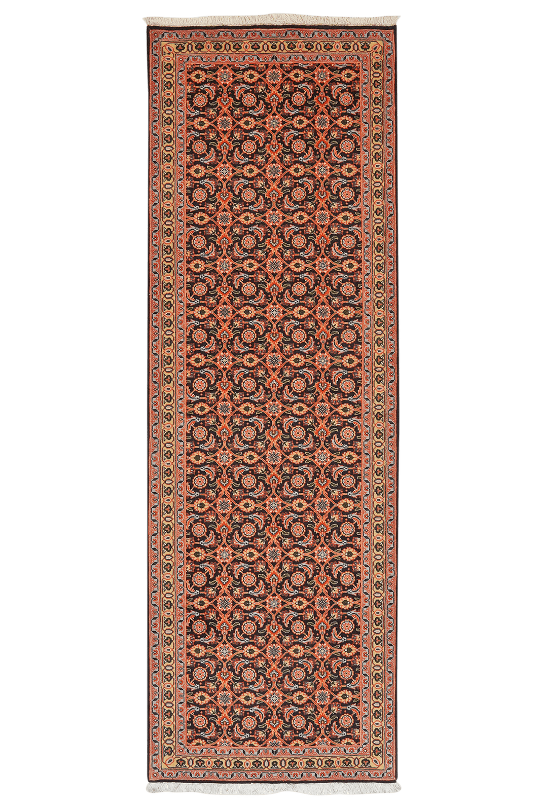 Tabriz 50 Raj — Hand-knotted, 65x198 cm, Orange, 100% Virgin Wool | Main view