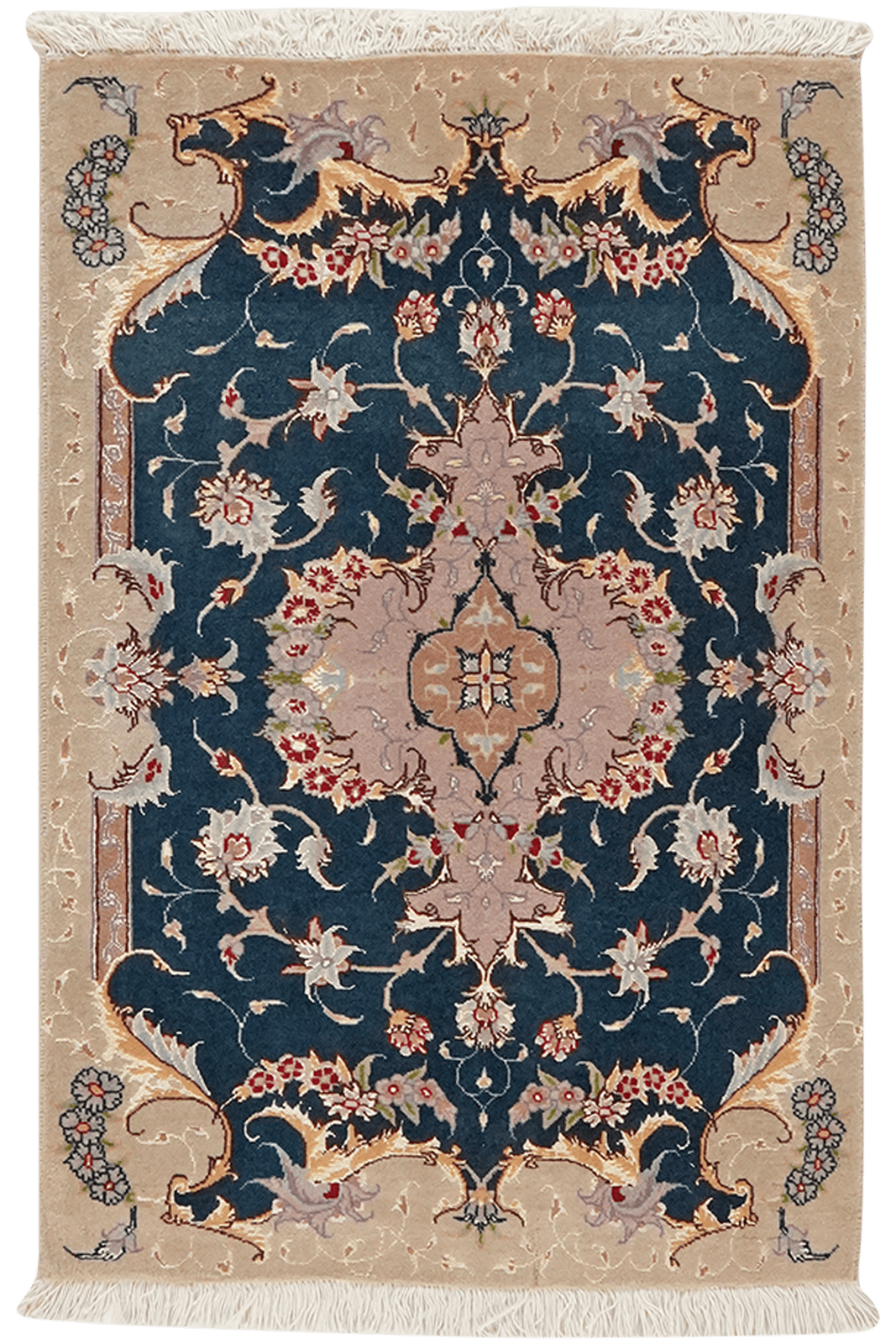 Tabriz 50 Raj — Hand-knotted, 60x92 cm, Blue, 100% Virgin Wool | Main view