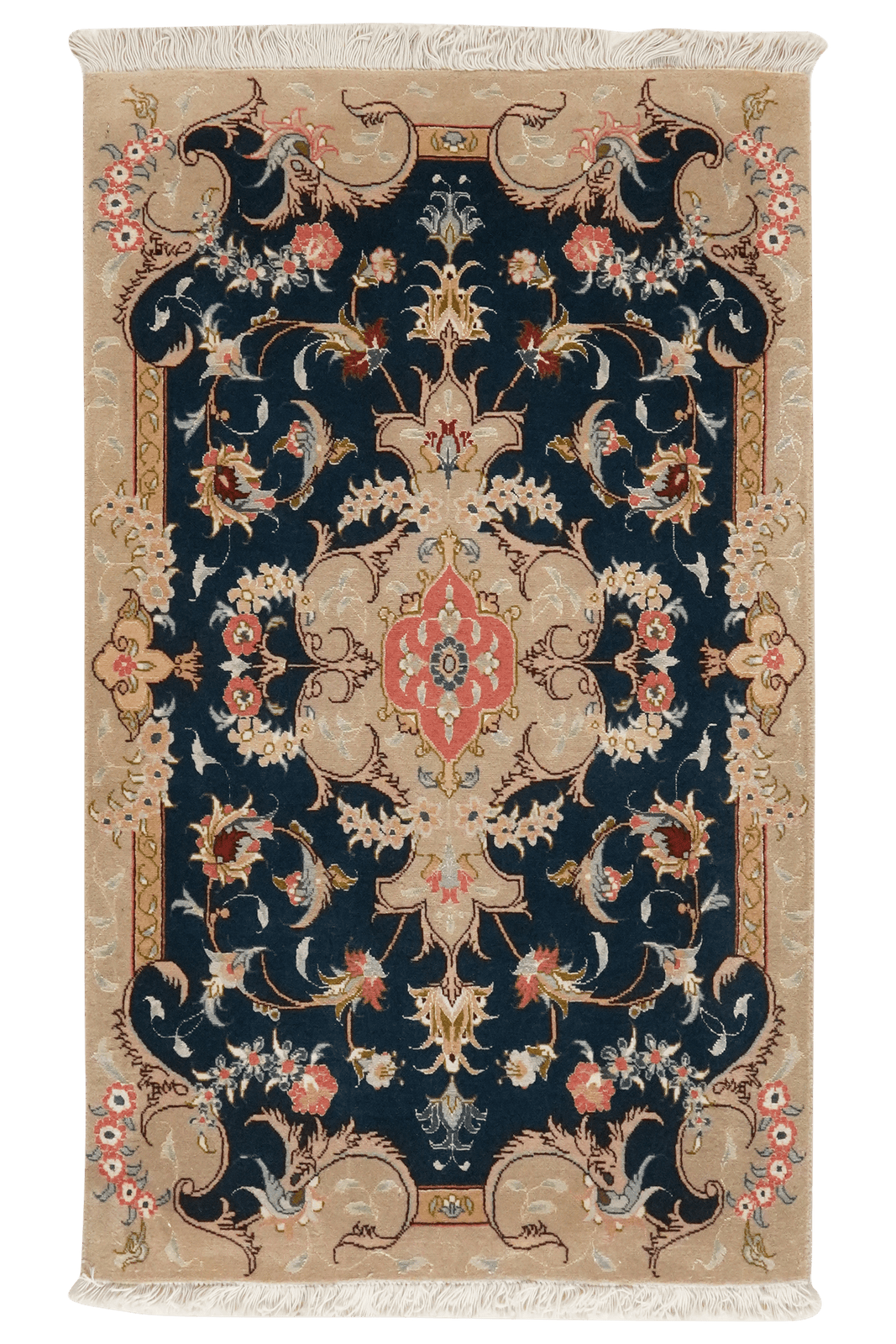 Tabriz 50 Raj — Hand-knotted, 62x103 cm, Blue, 100% Virgin Wool | Main view