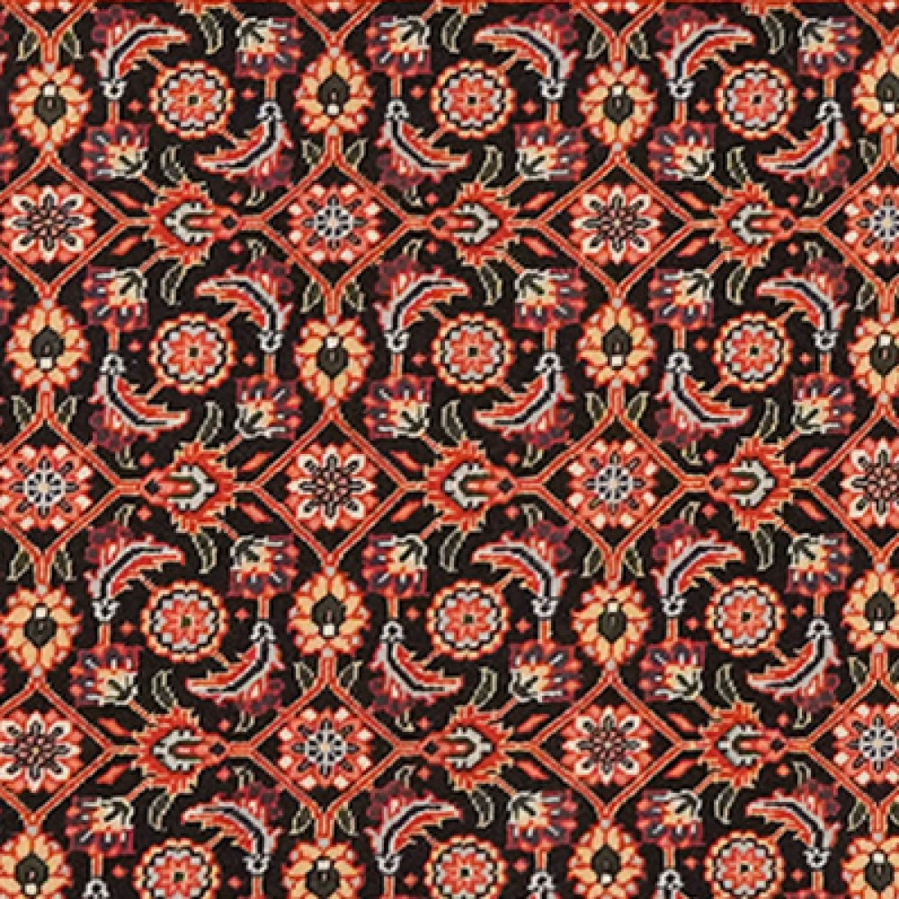 Tabriz 50 Raj — Hand-knotted, 66x200 cm, Black, 100% Virgin Wool | View 4