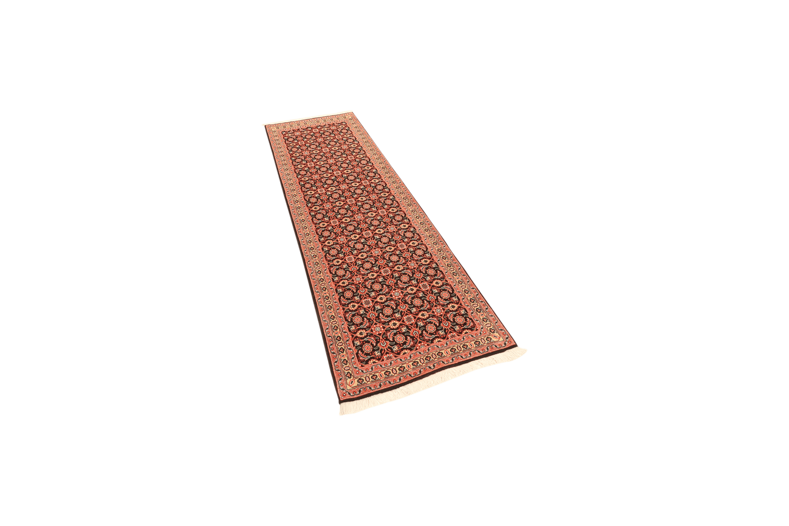 Tabriz 50 Raj — Hand-knotted, 66x200 cm, Black, 100% Virgin Wool | View 5