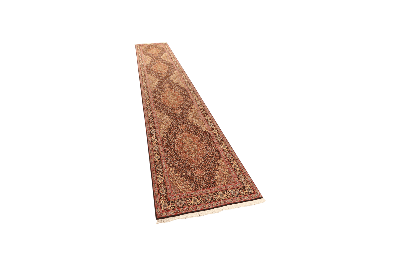 Tabriz 50 Raj — Hand-knotted, 80x399 cm, Black, 100% Virgin Wool | View 5