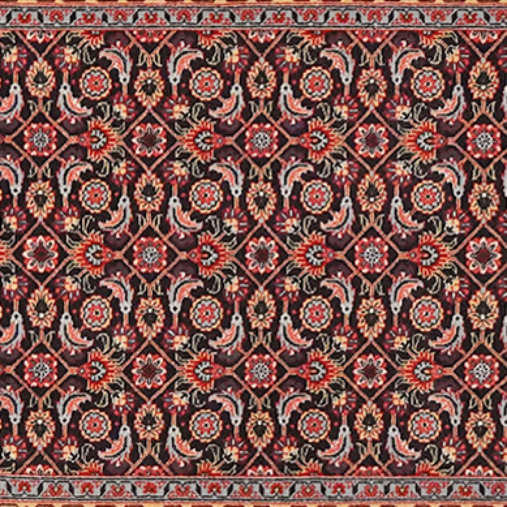 Tabriz 50 Raj — Hand-knotted, 72x291 cm, Black, 100% Virgin Wool | View 4