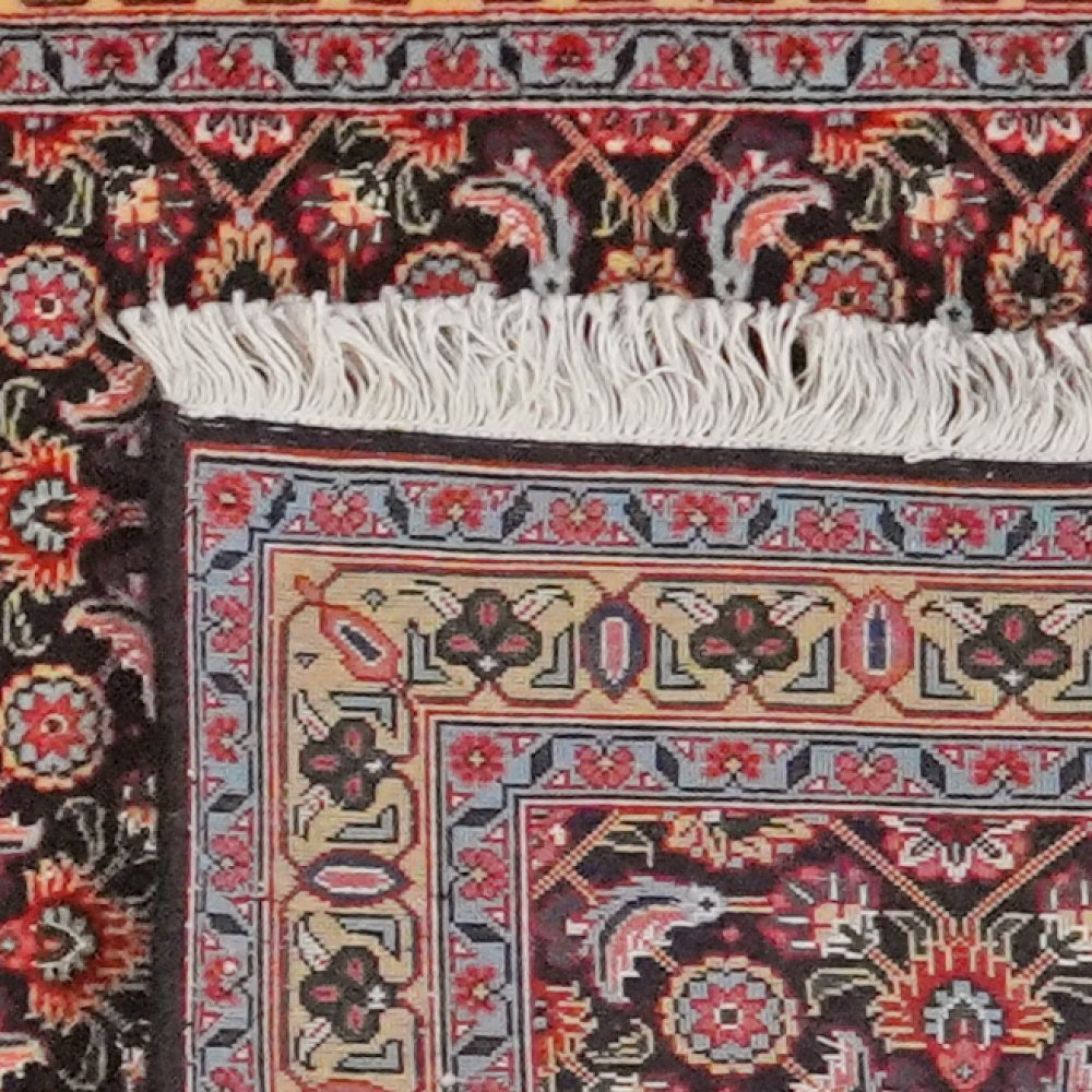 Tabriz 50 Raj — Hand-knotted, 72x291 cm, Black, 100% Virgin Wool | View 6