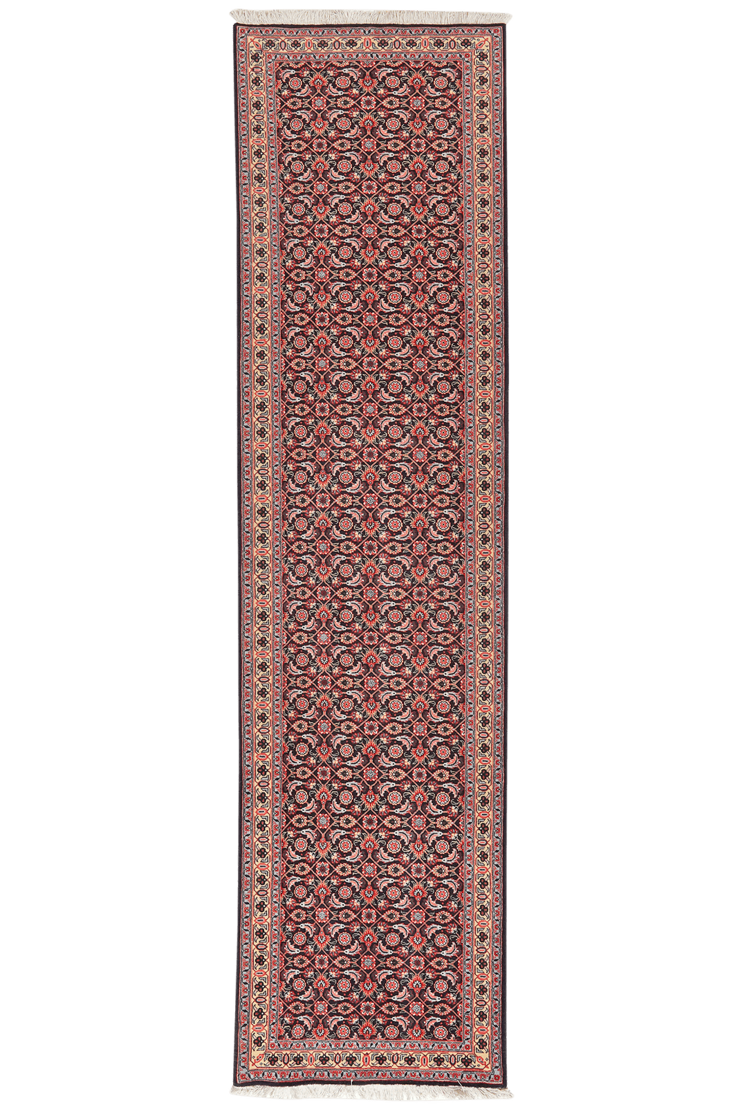 Tabriz 50 Raj — Hand-knotted, 71x289 cm, Black, 100% Virgin Wool | Main view