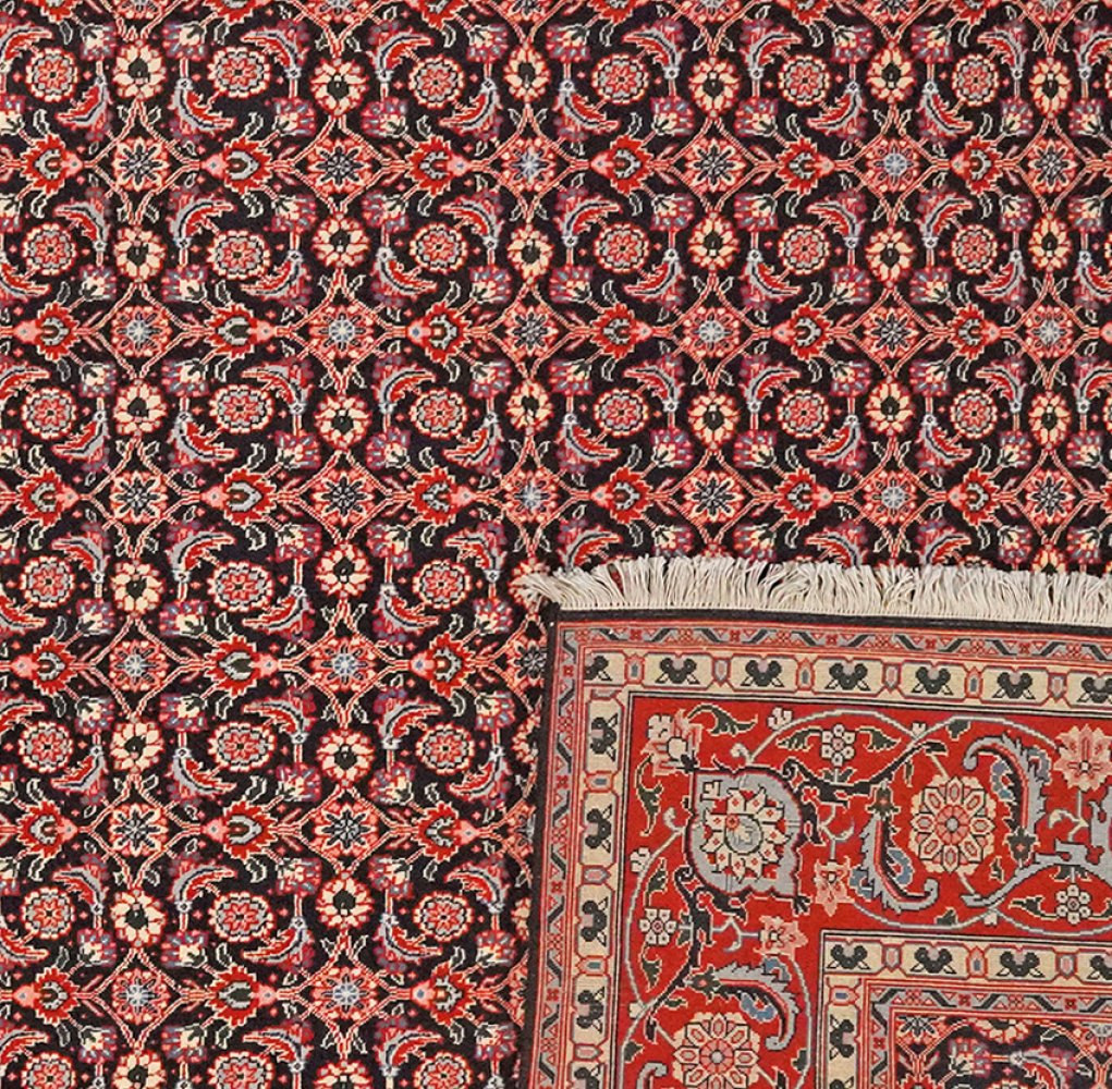 Tabriz 40 Raj — Hand-knotted, 204x299 cm, Black, 100% Virgin Wool | View 6