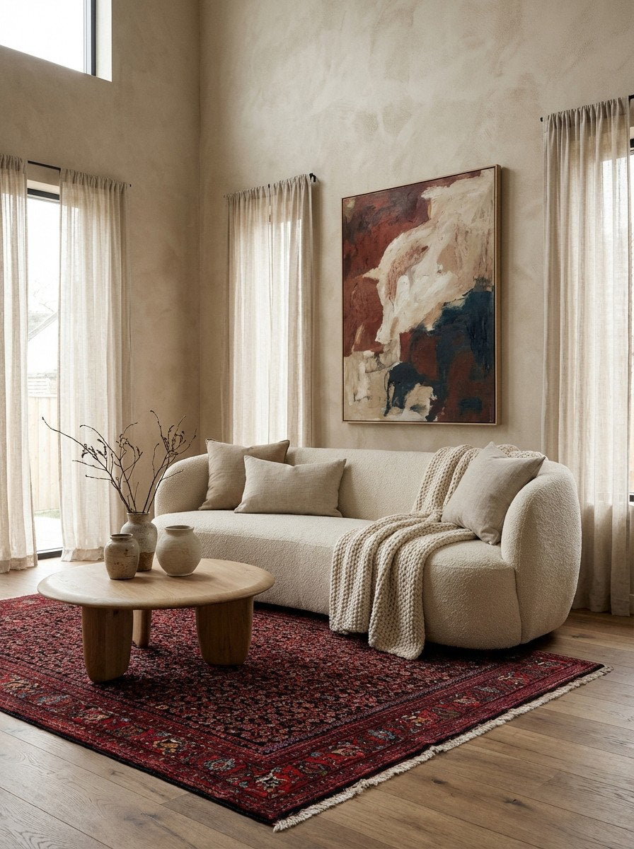 Bidjar — Handgefertigt, 170x121 cm, Rot, 100% Virgin Wool | Detail view