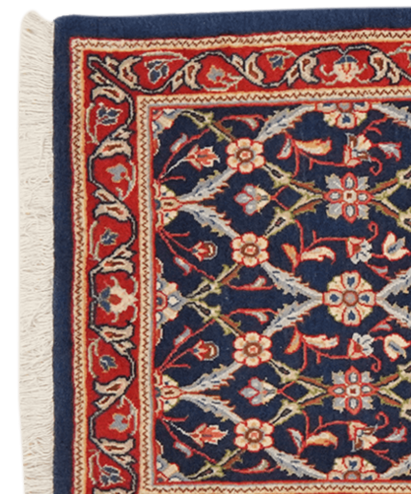 Sarough — Hand-knotted, 65x207 cm, Blue, 100% Virgin Wool | View 3