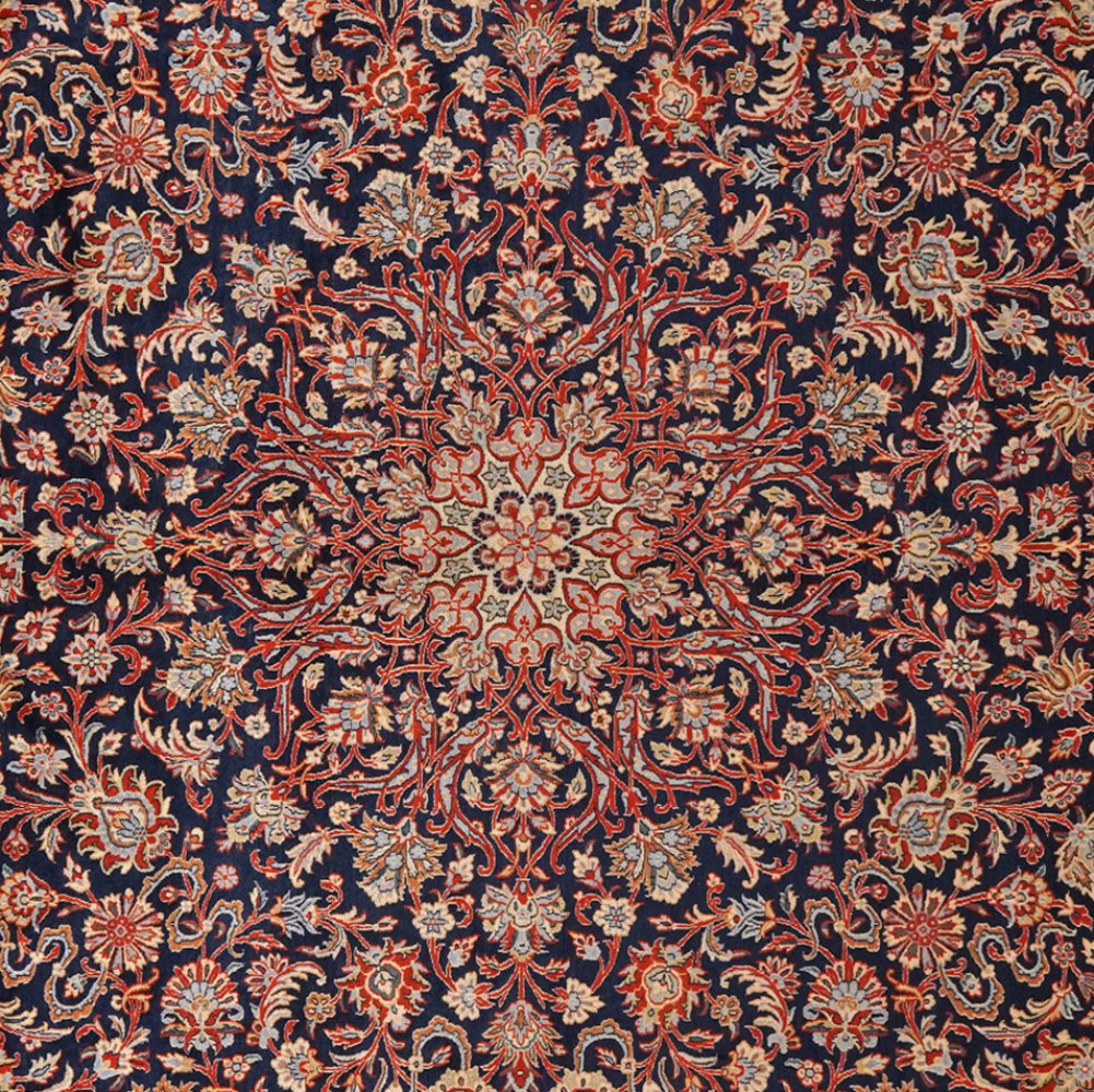 Kirman — Hand-knotted, 300x400 cm, Blue, 100% Virgin Wool | View 4