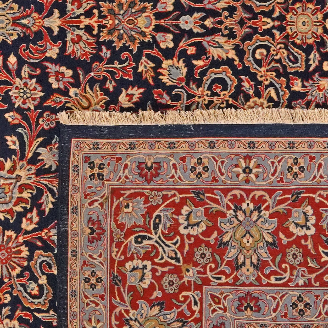 Kirman — Hand-knotted, 300x400 cm, Blue, 100% Virgin Wool | View 6